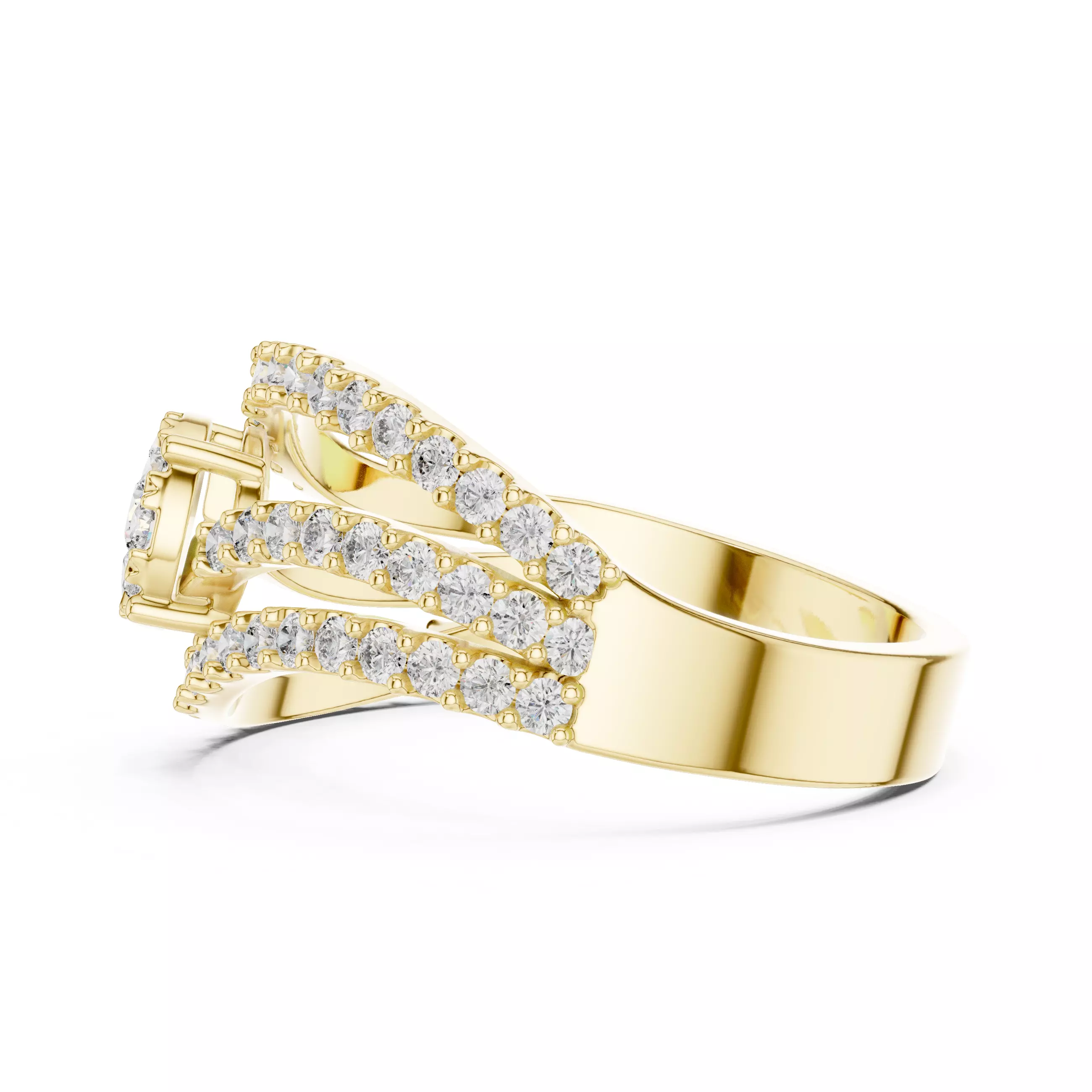 Diamond Cocktail Ring 3dm stl renders animation videos 3D print model_12