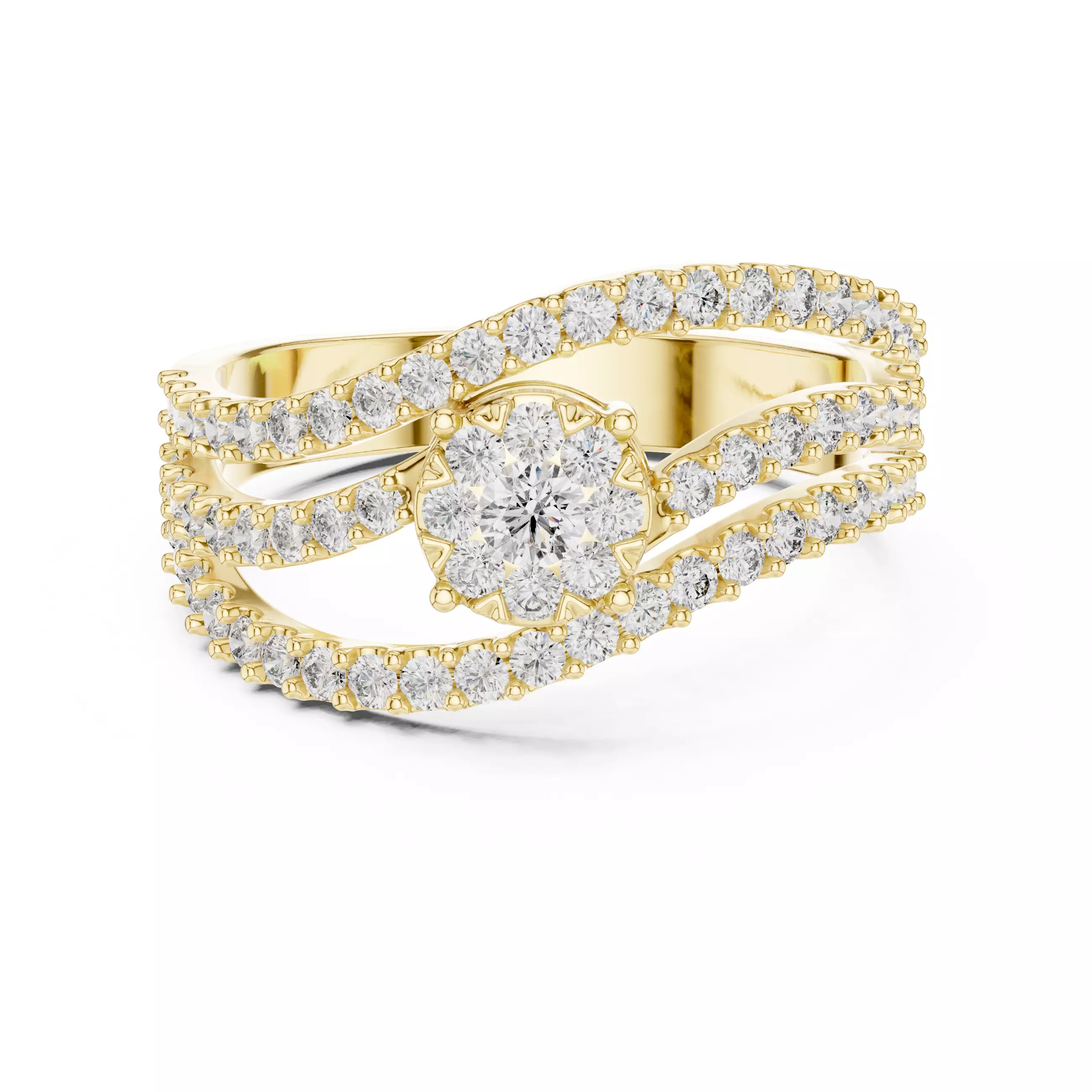 Diamond Cocktail Ring 3dm stl renders animation videos 3D print model_13