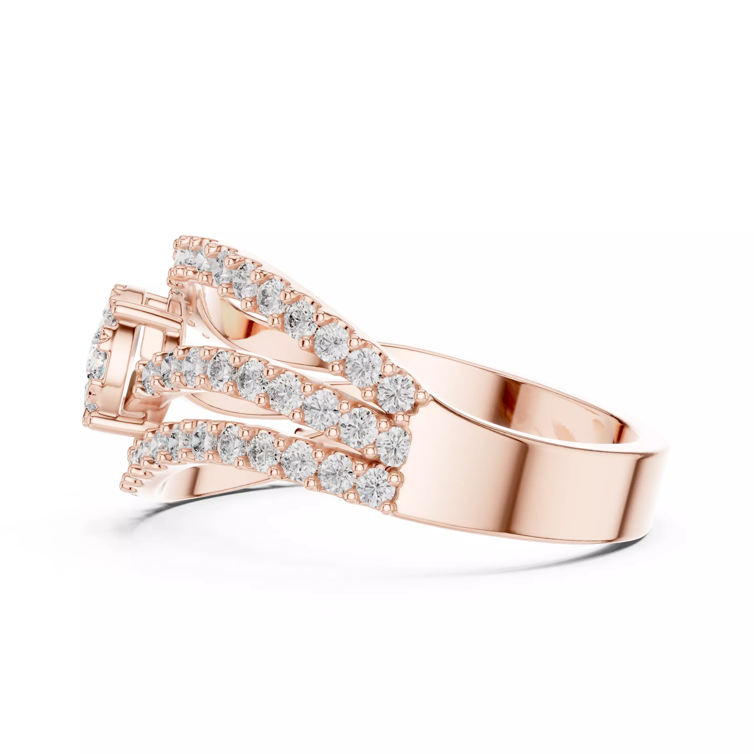 Diamond Cocktail Ring 3dm stl renders animation videos 3D print model_5