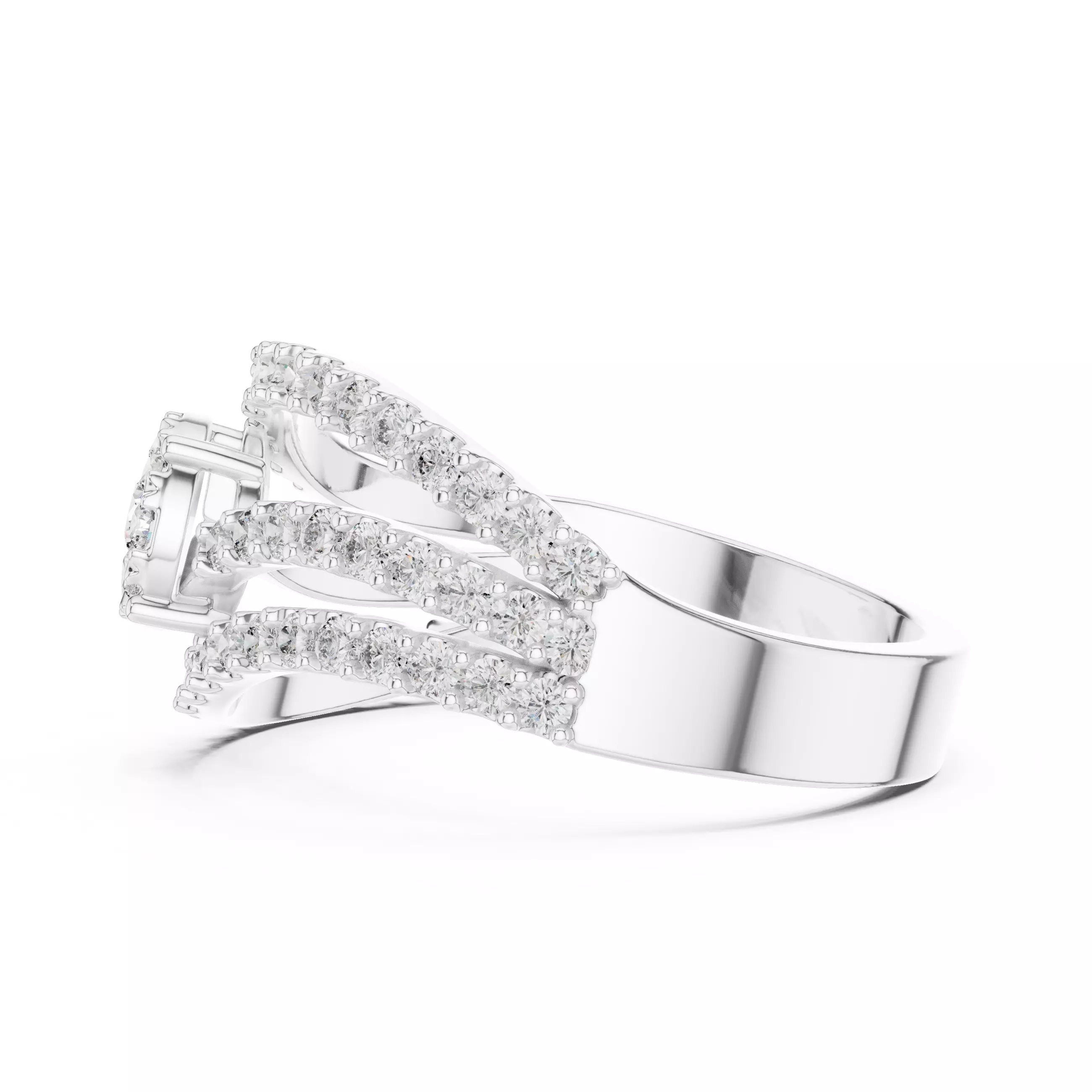 Diamond Cocktail Ring 3dm stl renders animation videos 3D print model_8