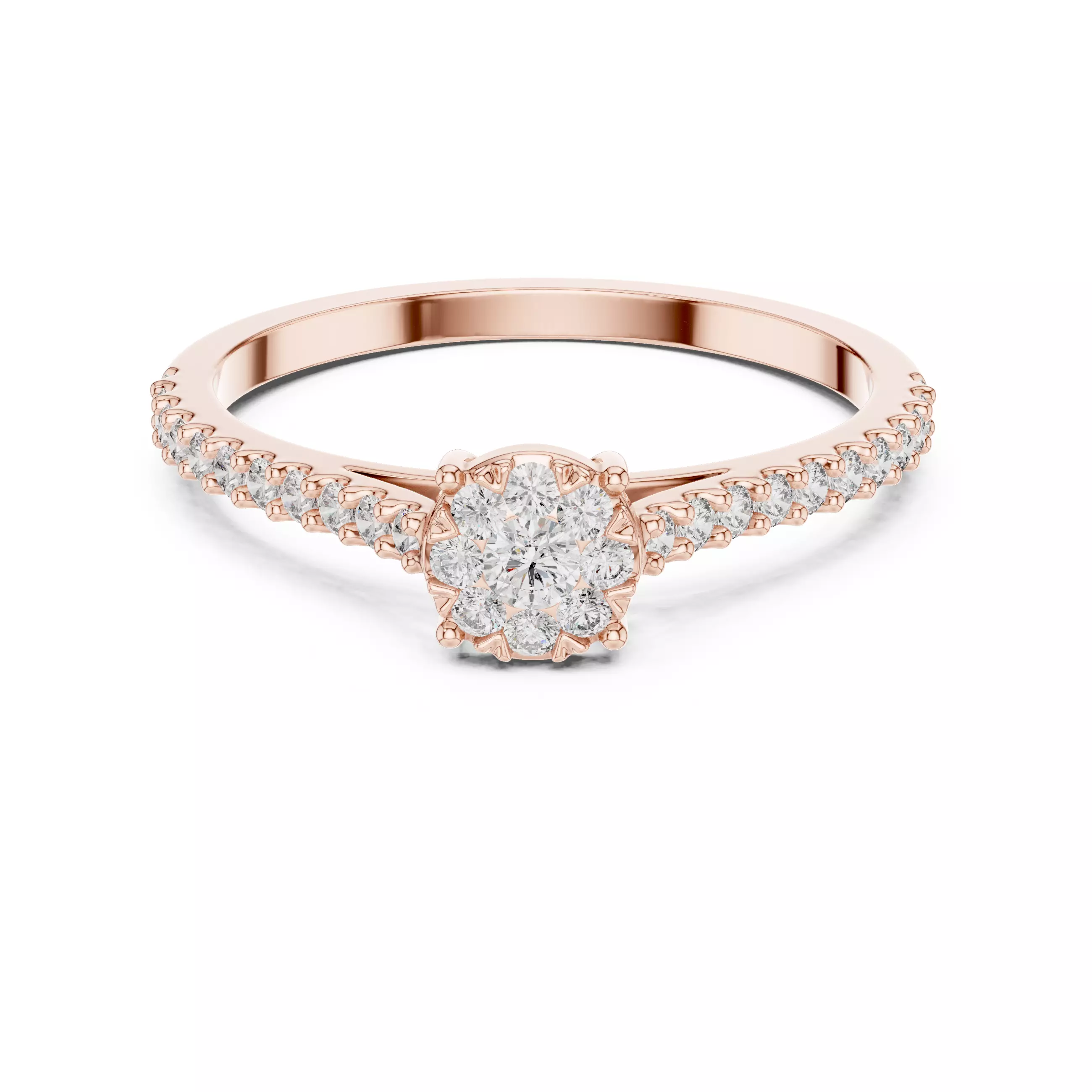 Diamond Cocktail Ring 3dm stl renders animation videos 3D print model_0