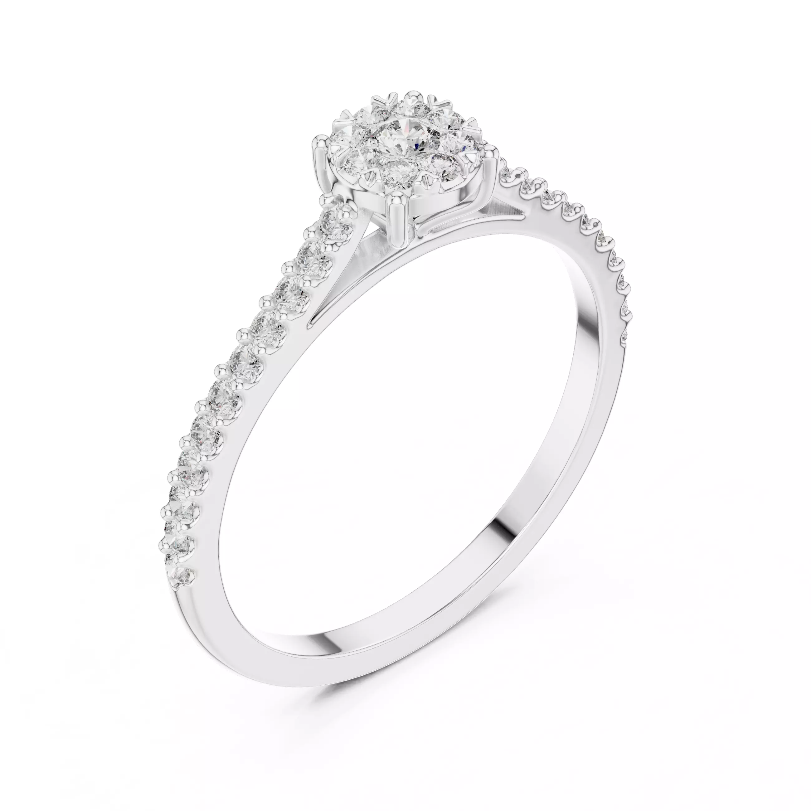 Diamond Cocktail Ring 3dm stl renders animation videos 3D print model_7