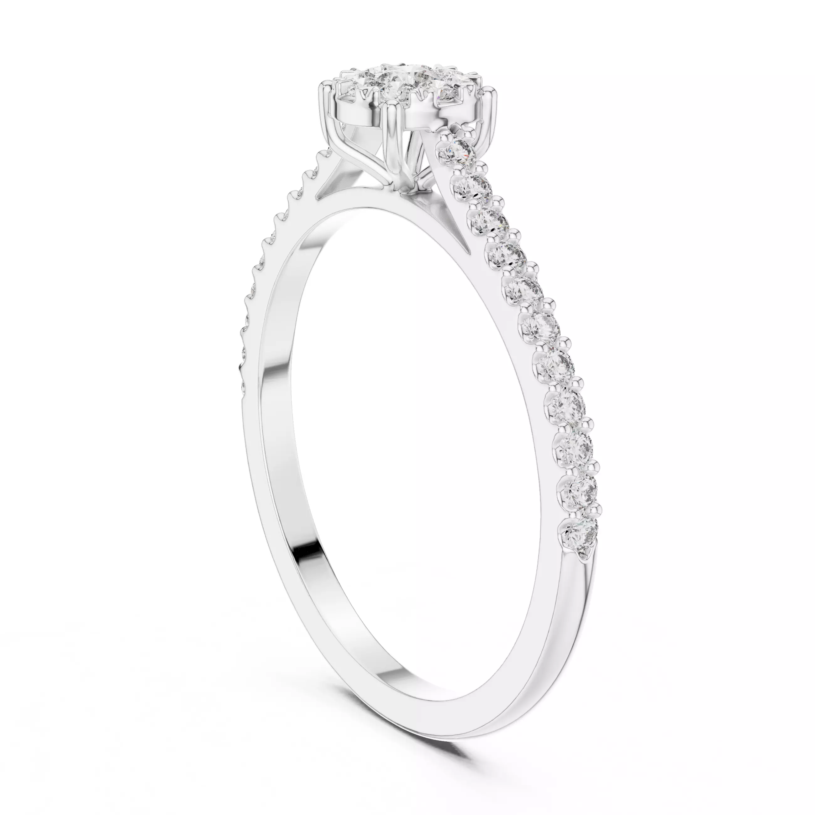 Diamond Cocktail Ring 3dm stl renders animation videos 3D print model_6