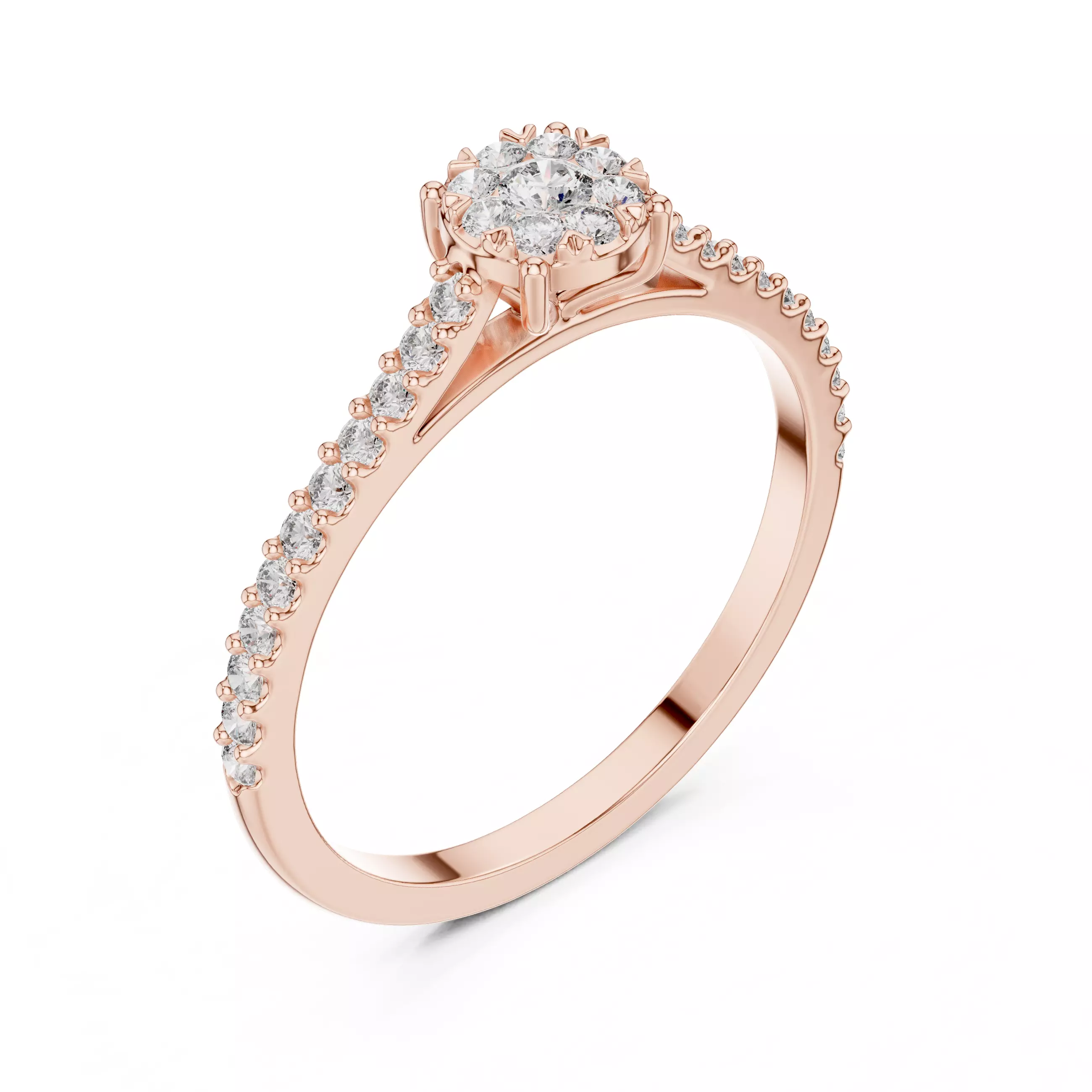 Diamond Cocktail Ring 3dm stl renders animation videos 3D print model_4