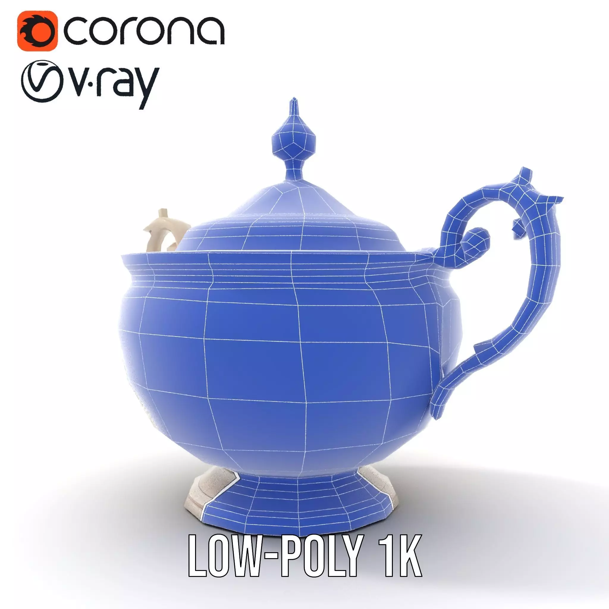 Elegant Silver Sugar Bowl model pack Low-poly 3D model_25