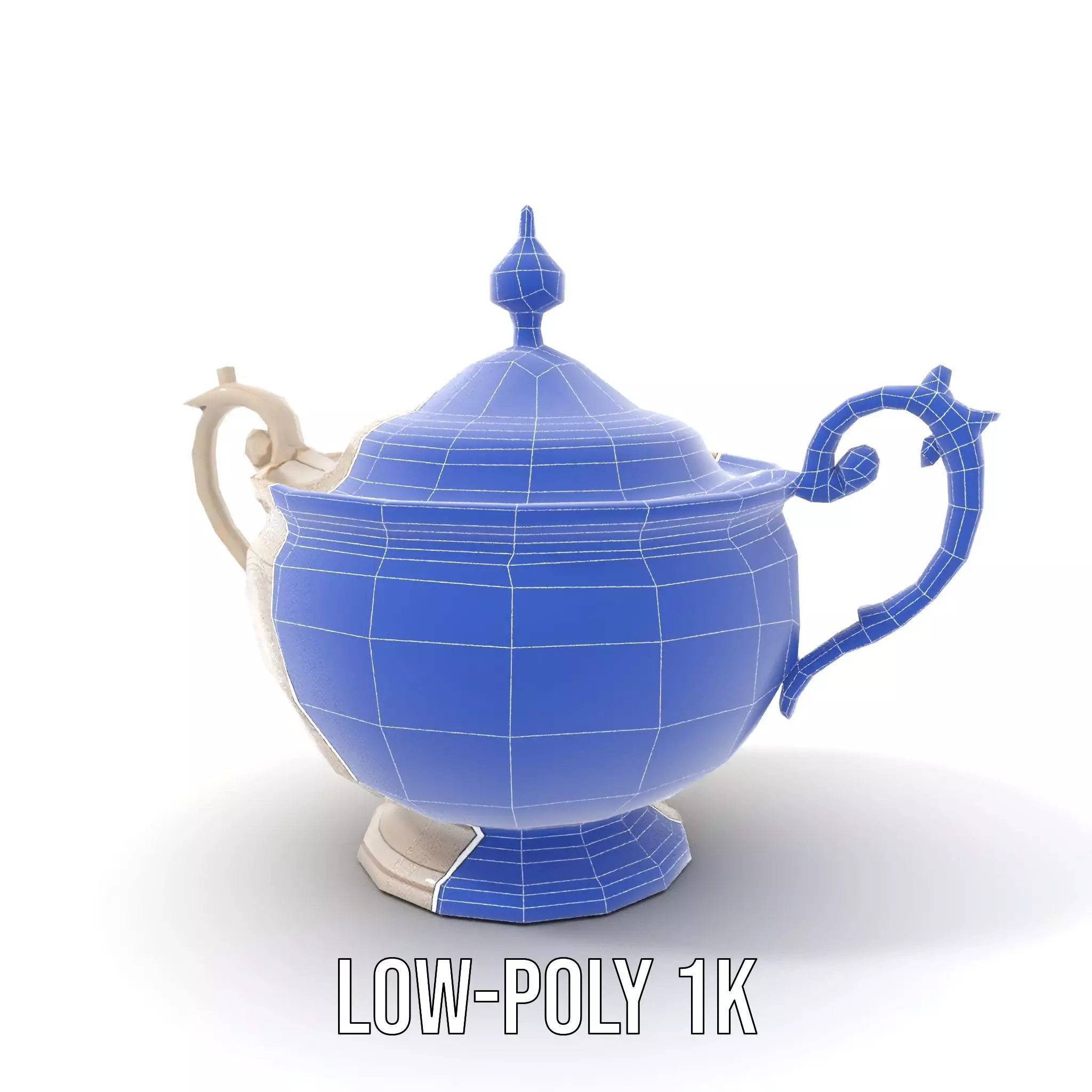 Elegant Silver Sugar Bowl model pack Low-poly 3D model_23