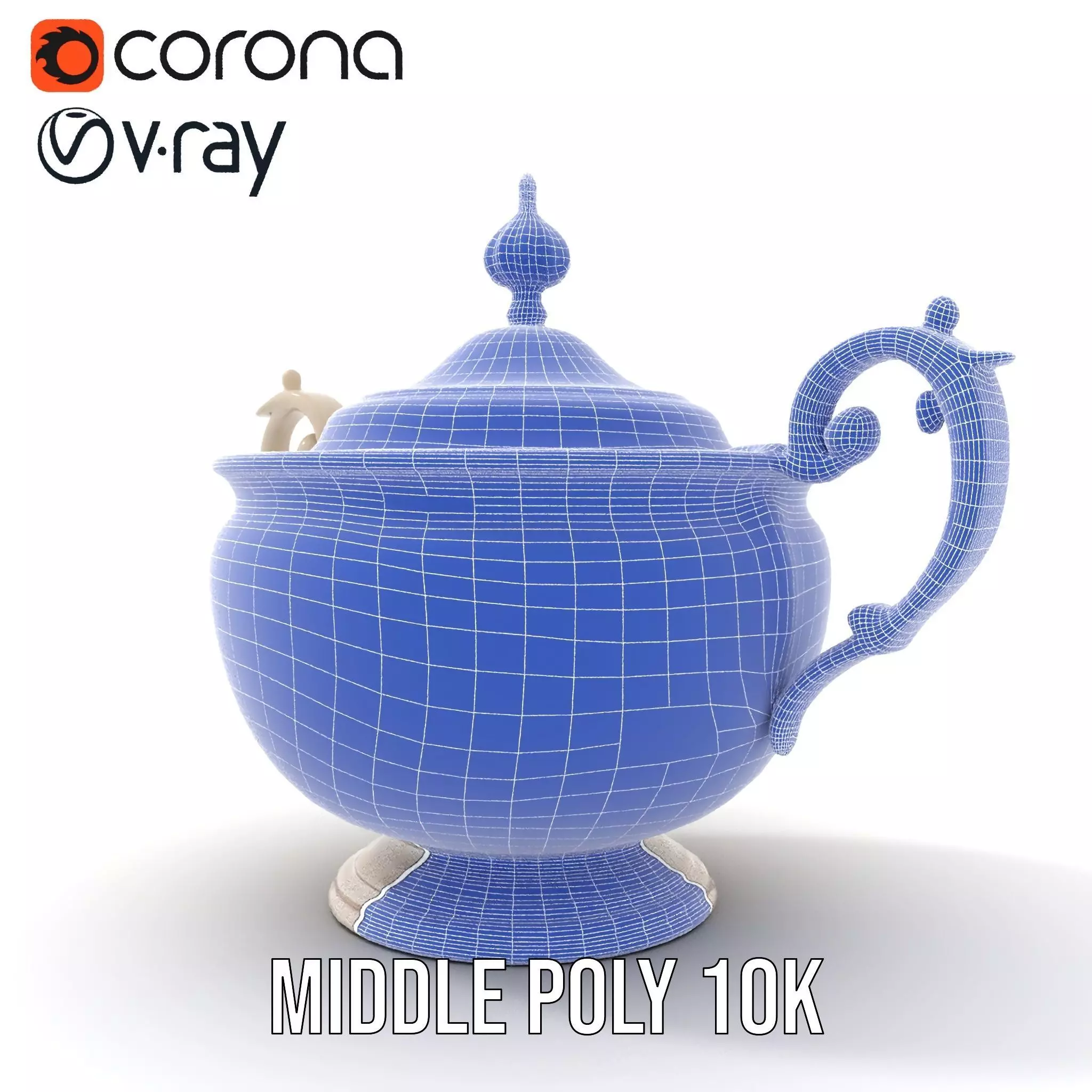 Elegant Silver Sugar Bowl model pack Low-poly 3D model_27
