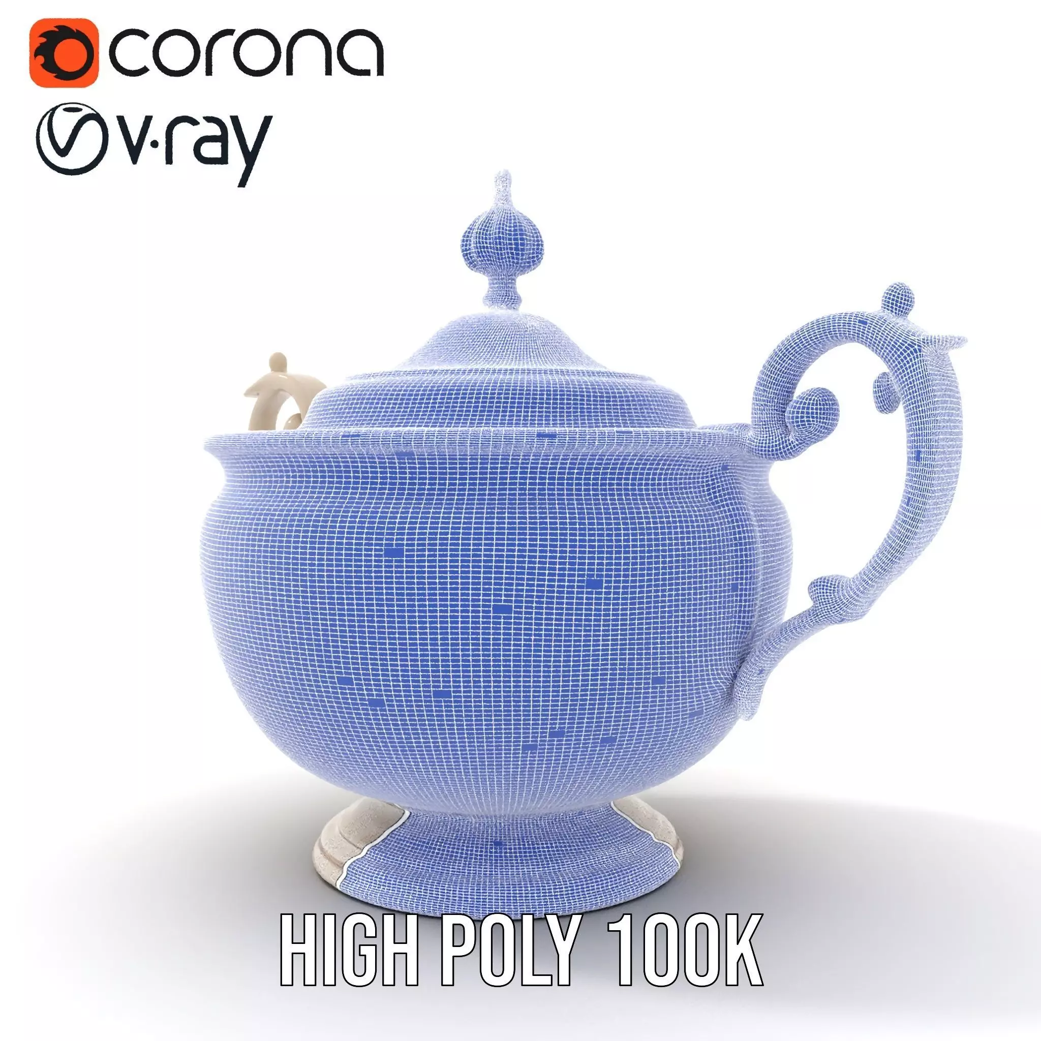 Elegant Silver Sugar Bowl model pack Low-poly 3D model_32