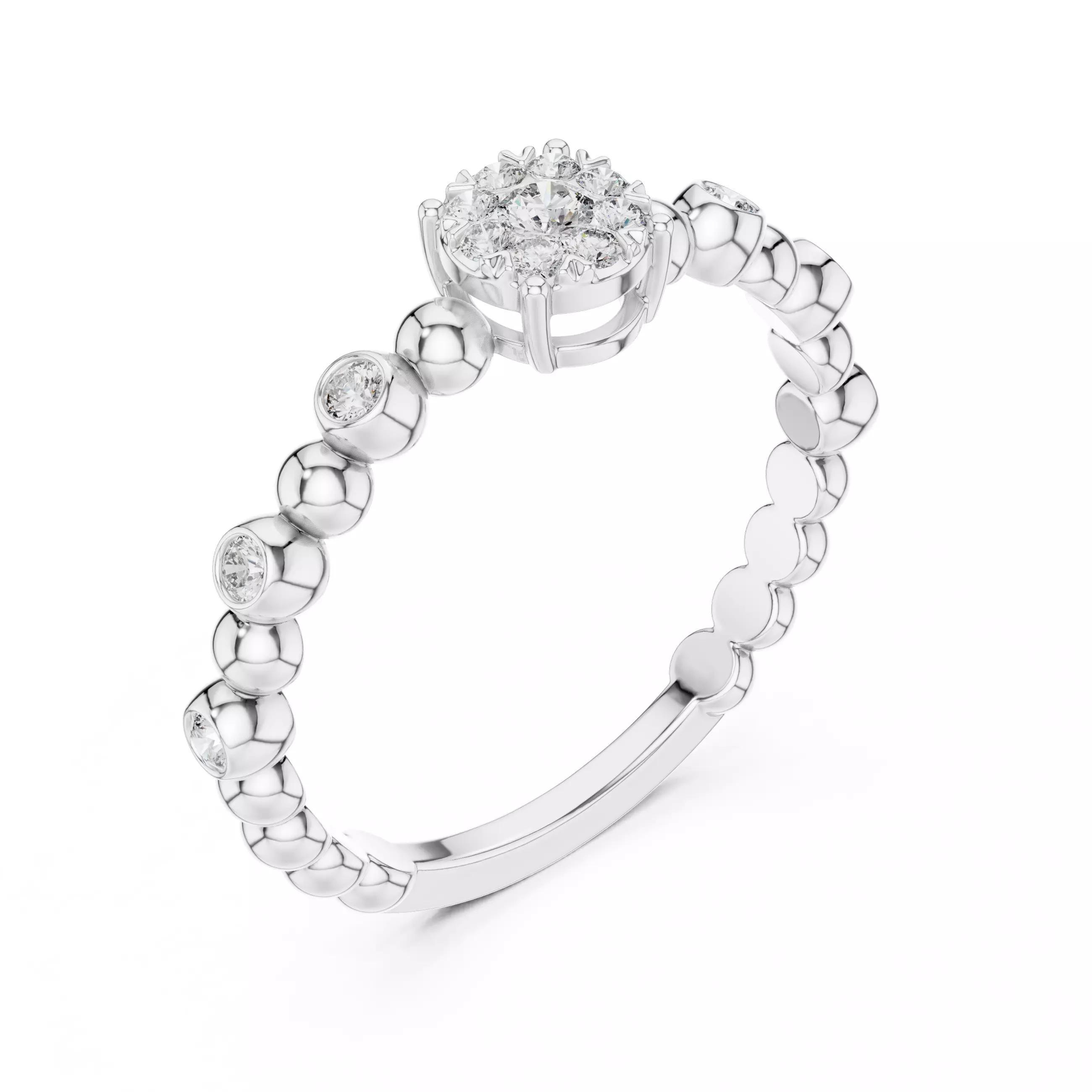 Diamond Cocktail Ring 3dm stl renders animation videos 3D print model_7