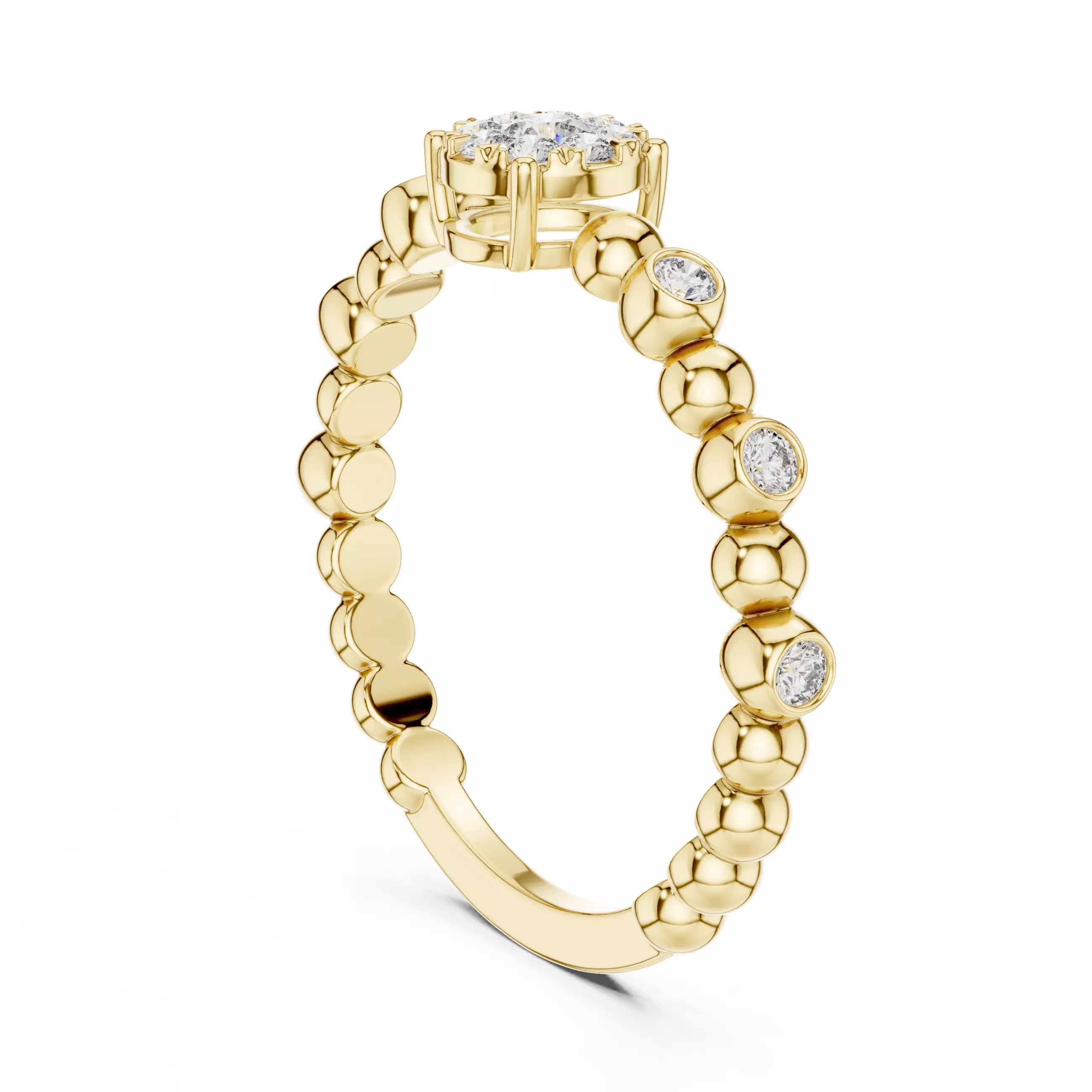 Diamond Cocktail Ring 3dm stl renders animation videos 3D print model_10