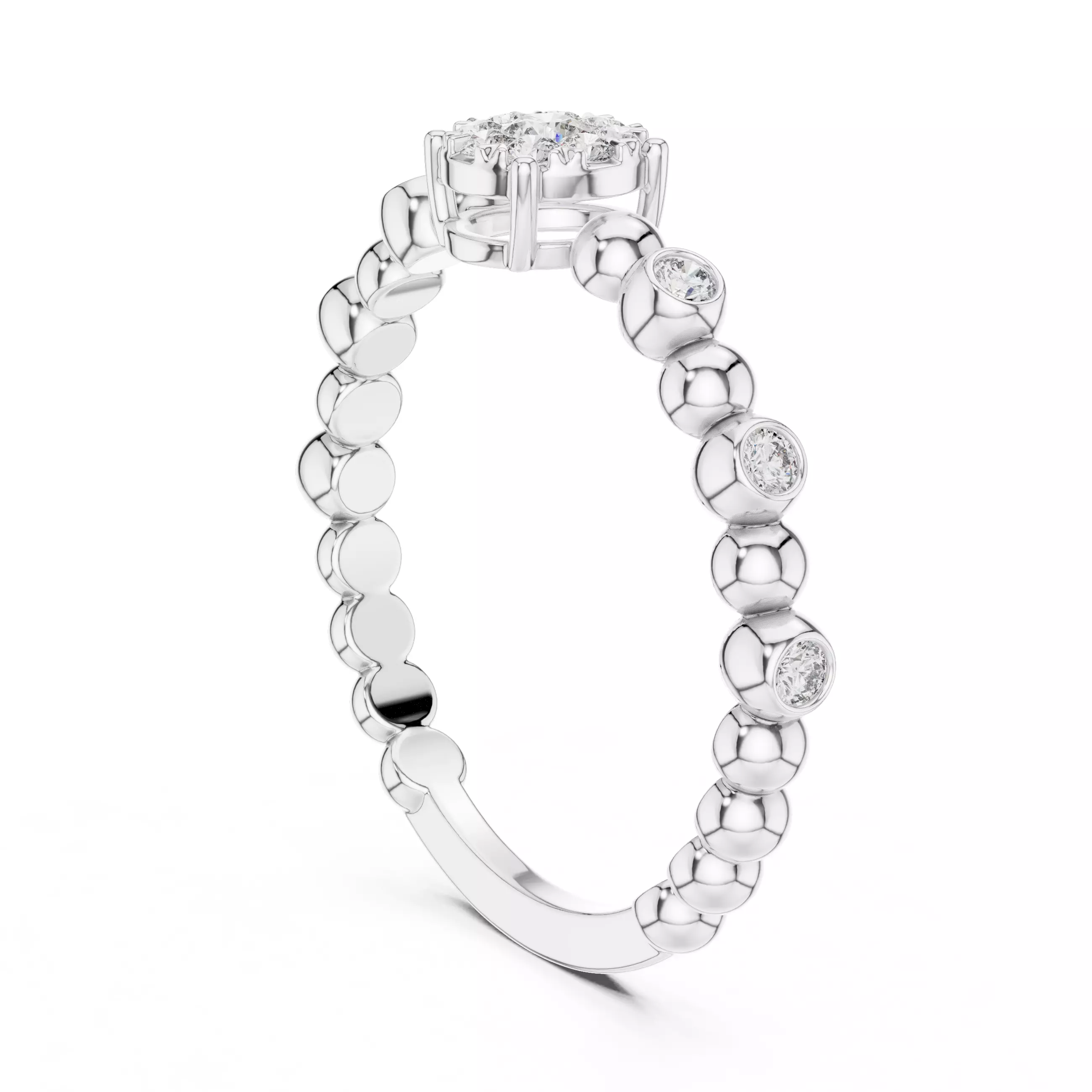 Diamond Cocktail Ring 3dm stl renders animation videos 3D print model_6