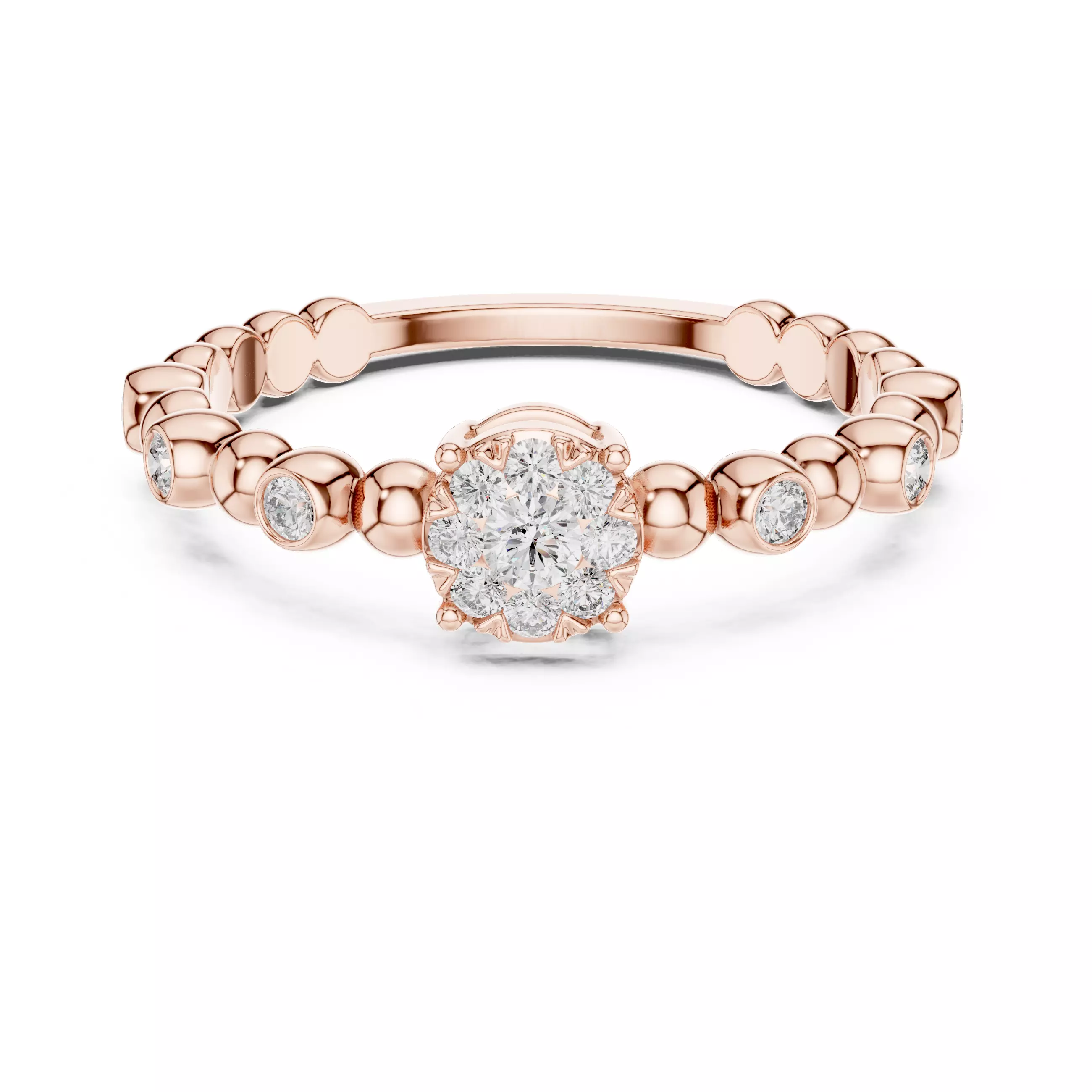 Diamond Cocktail Ring 3dm stl renders animation videos 3D print model_0