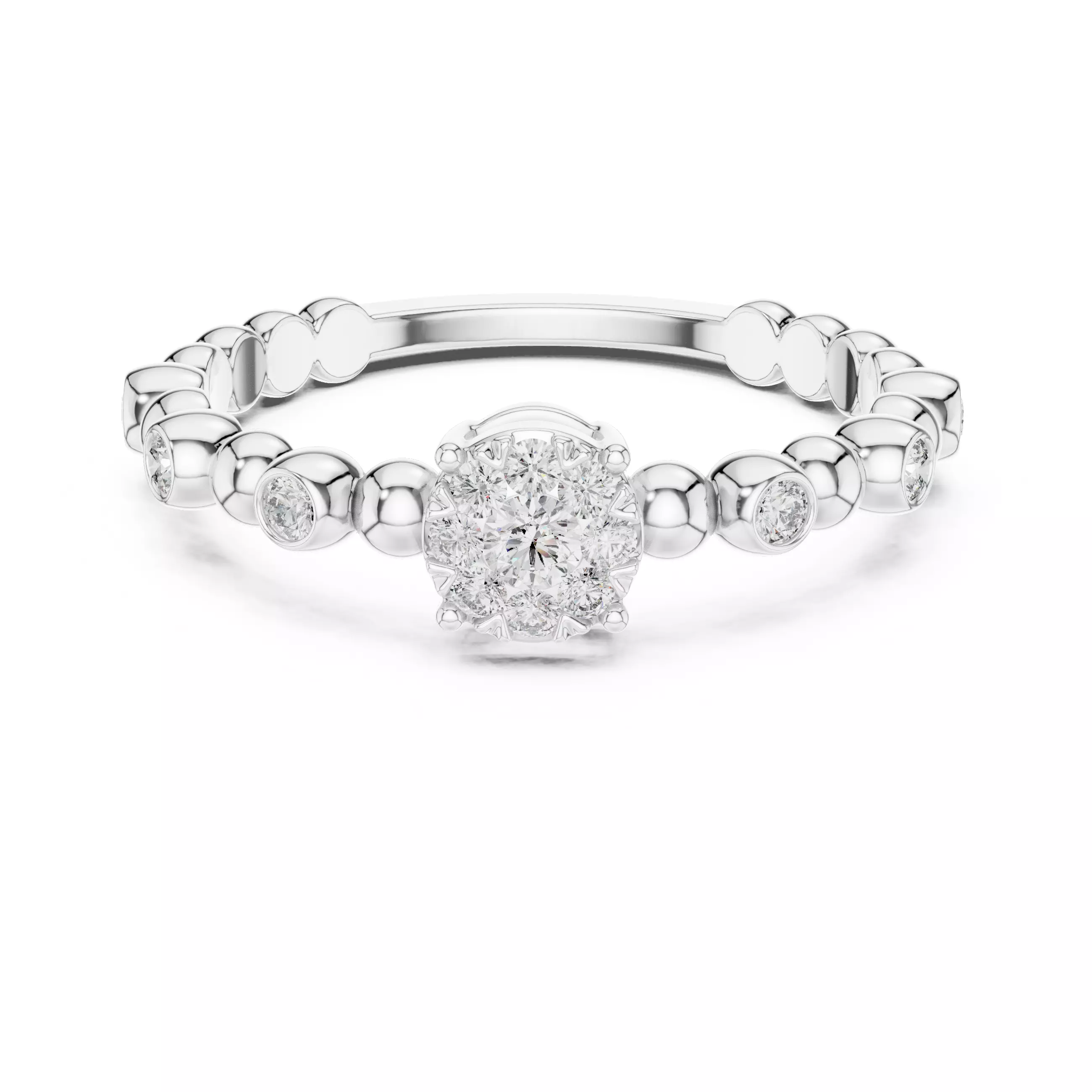 Diamond Cocktail Ring 3dm stl renders animation videos 3D print model_9