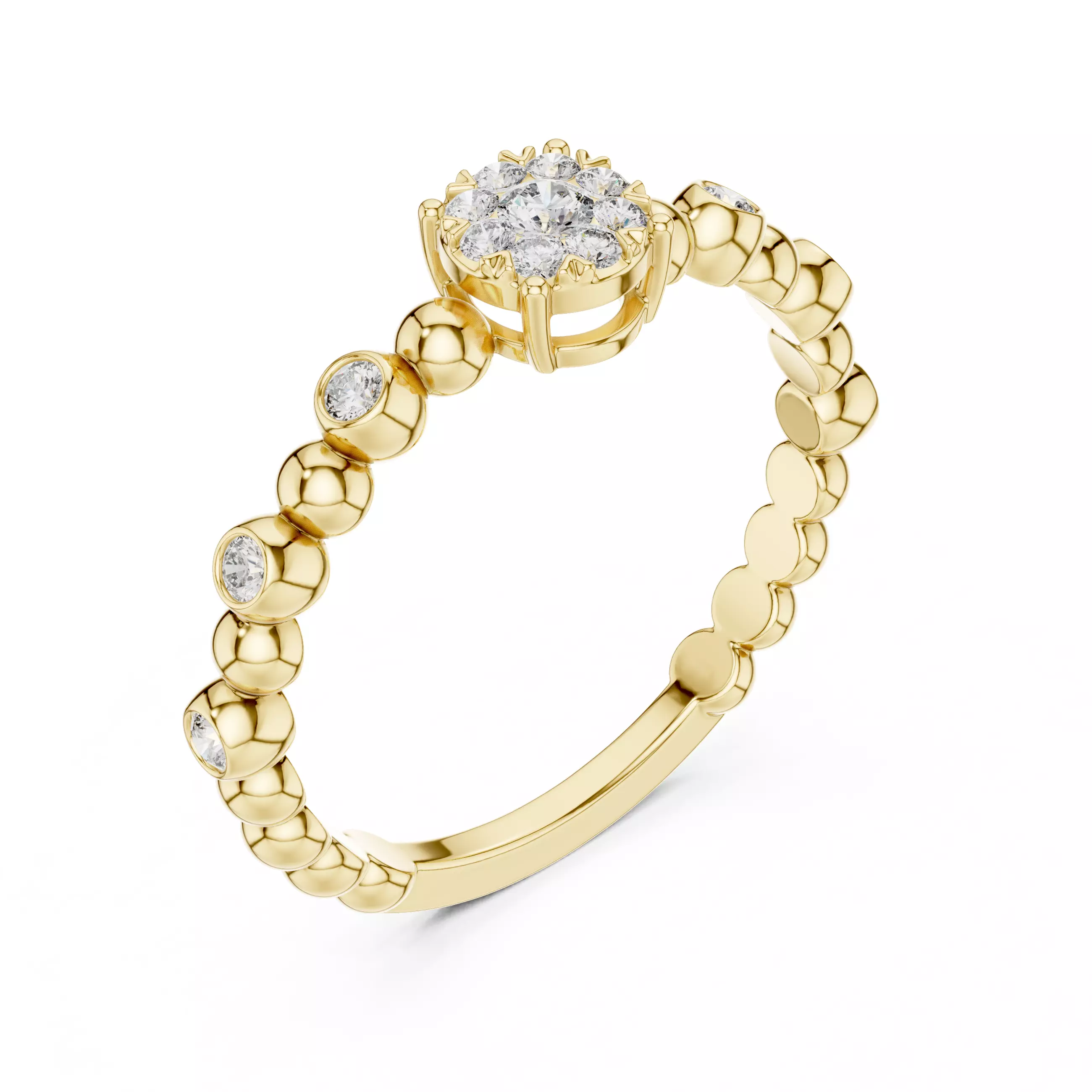 Diamond Cocktail Ring 3dm stl renders animation videos 3D print model_11