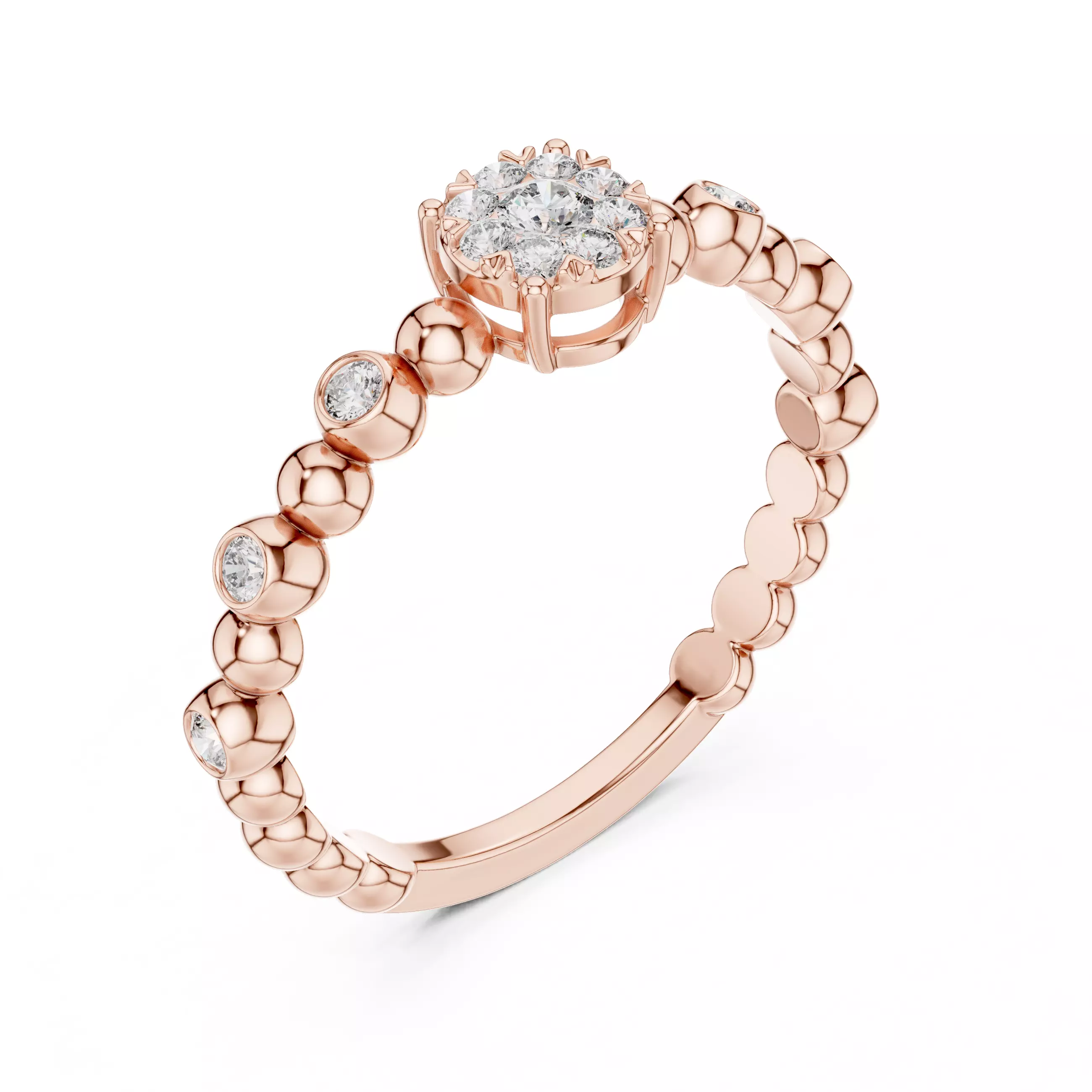 Diamond Cocktail Ring 3dm stl renders animation videos 3D print model_4