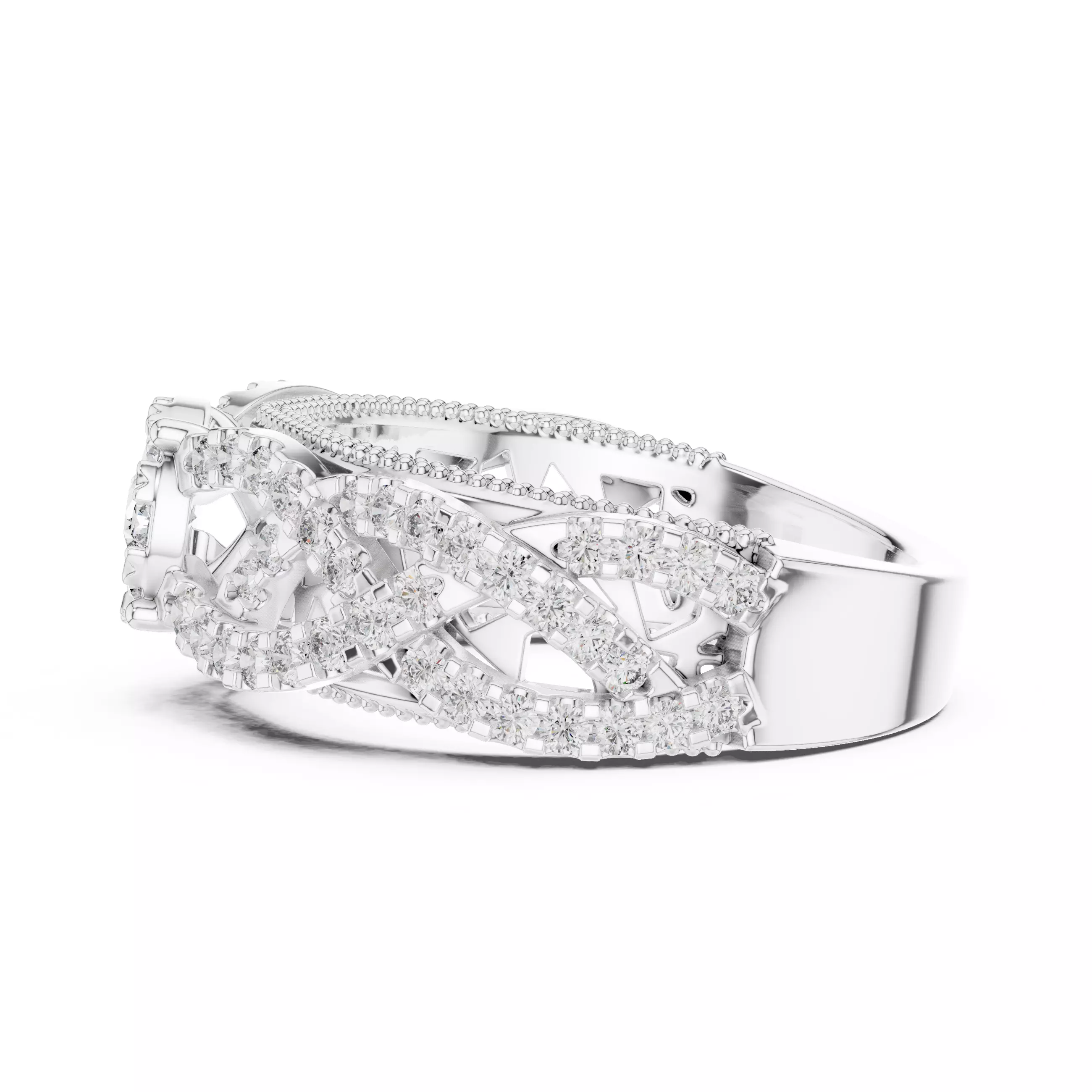 Diamond Cocktail Ring 3dm stl renders animation videos 3D print model_8