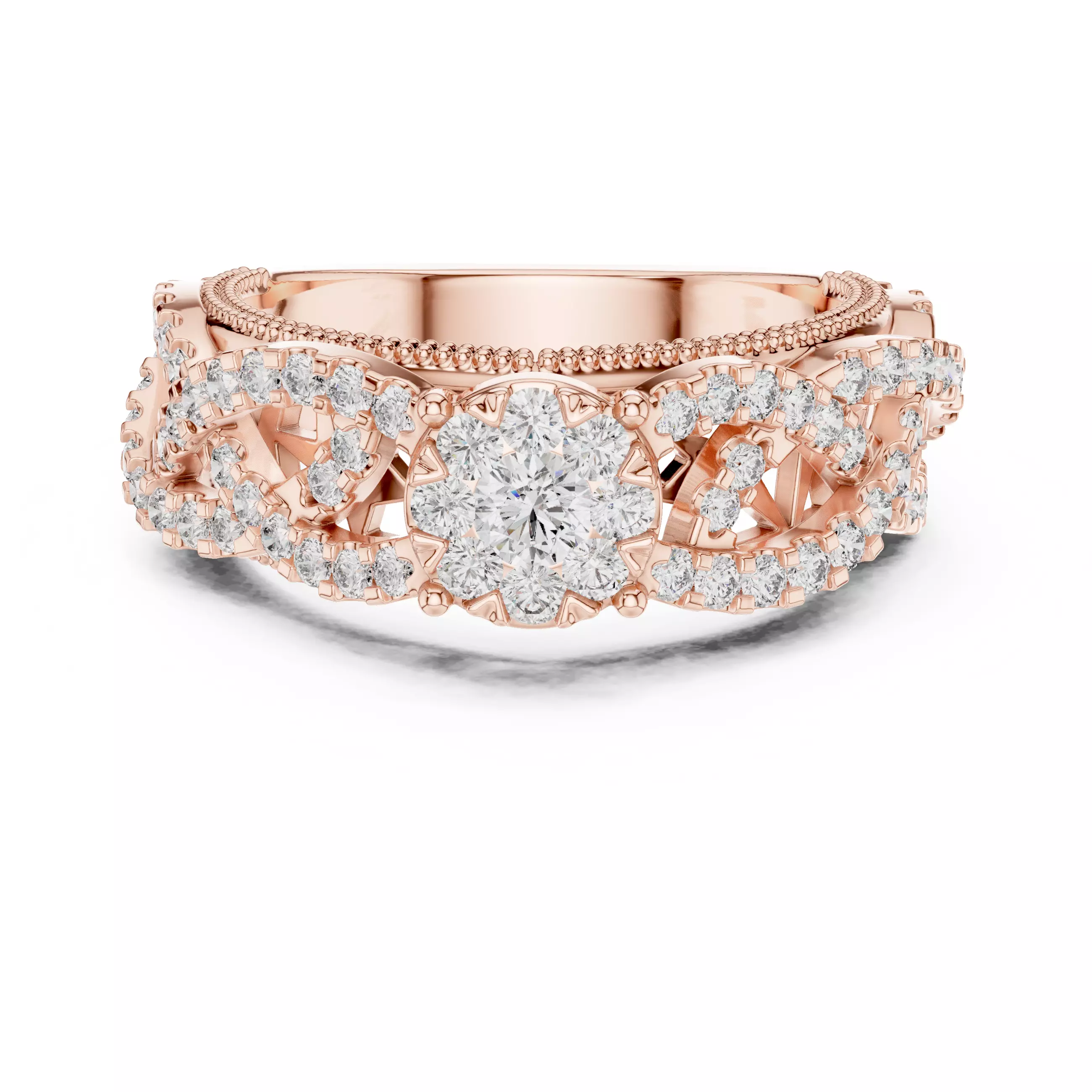 Diamond Cocktail Ring 3dm stl renders animation videos 3D print model_0