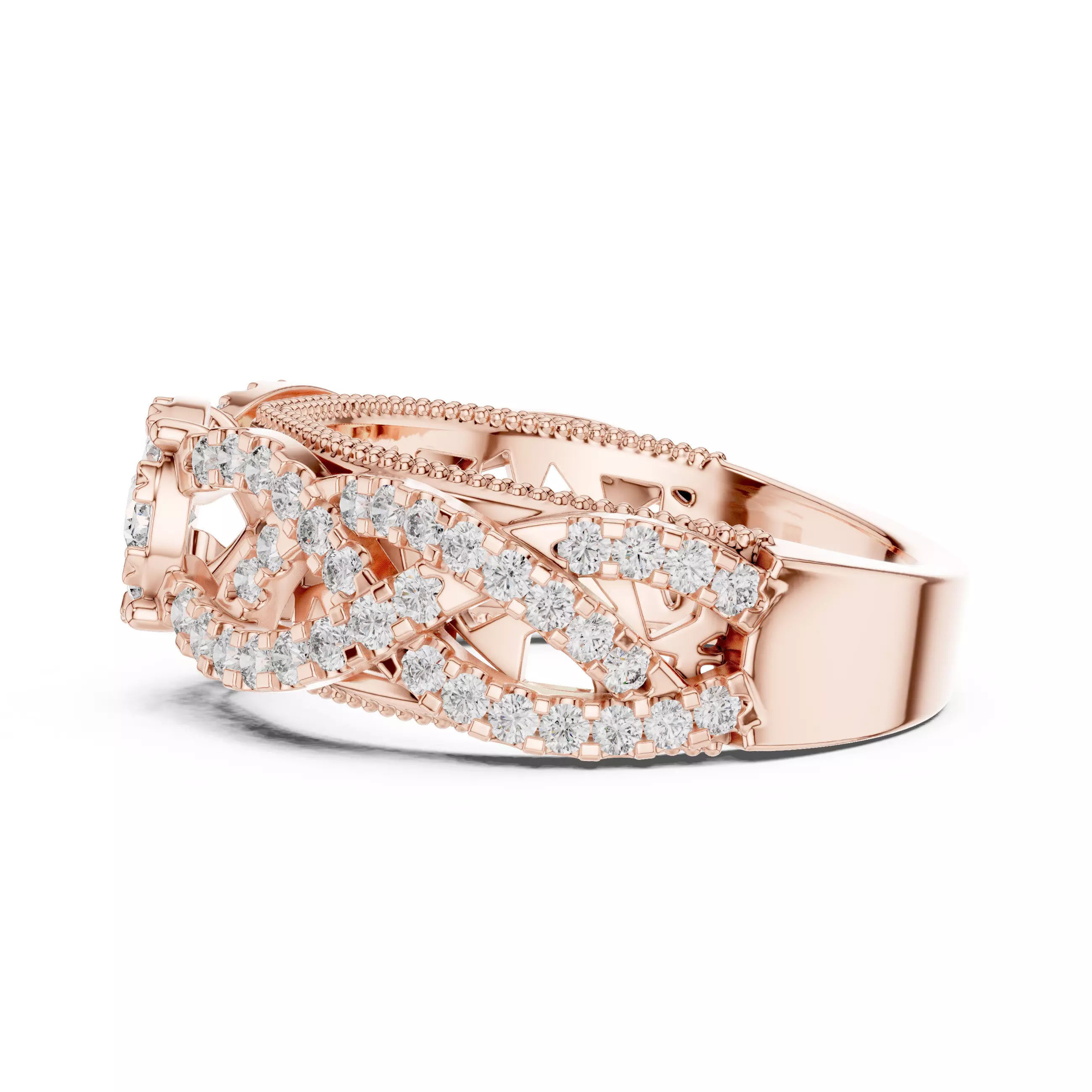 Diamond Cocktail Ring 3dm stl renders animation videos 3D print model_5