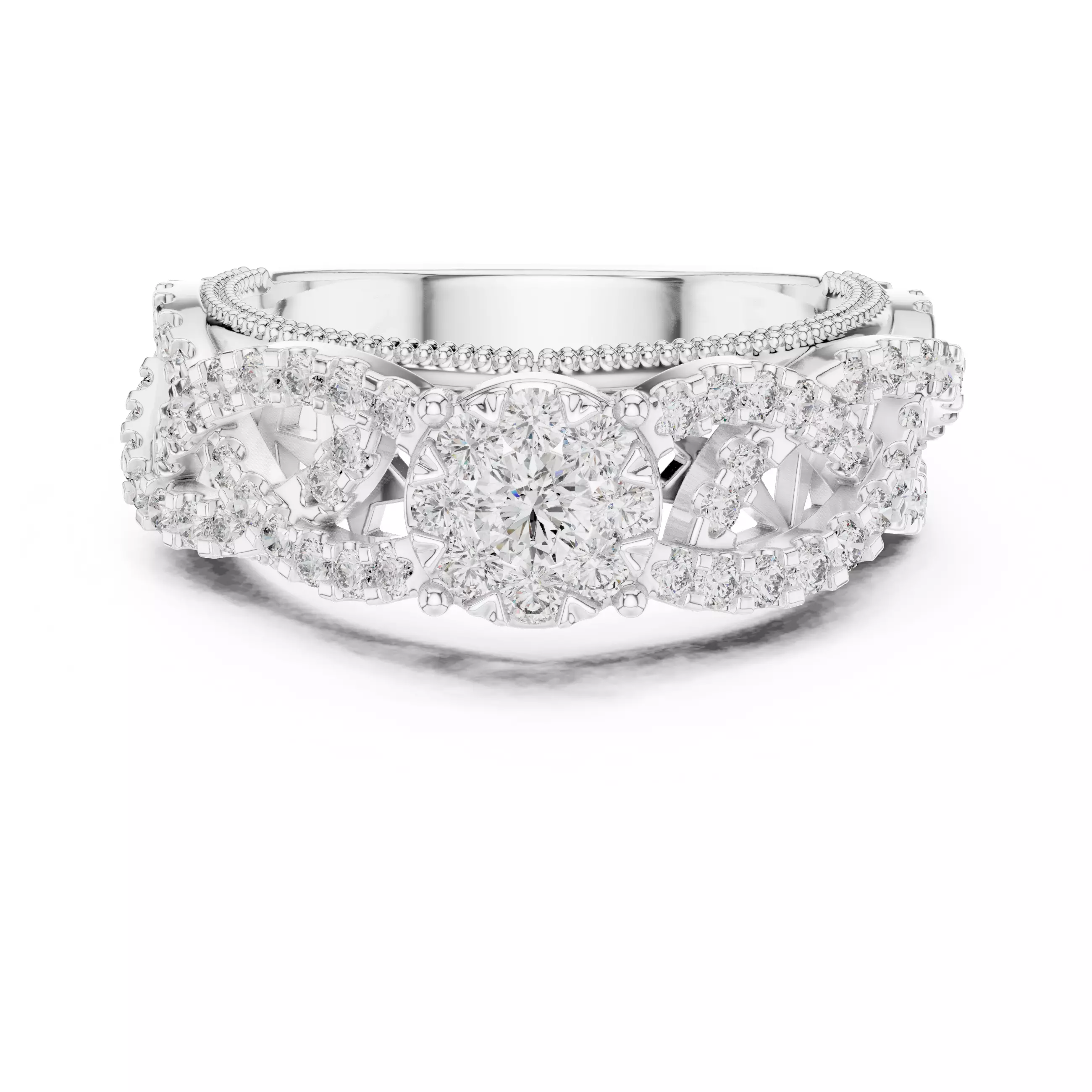 Diamond Cocktail Ring 3dm stl renders animation videos 3D print model_9