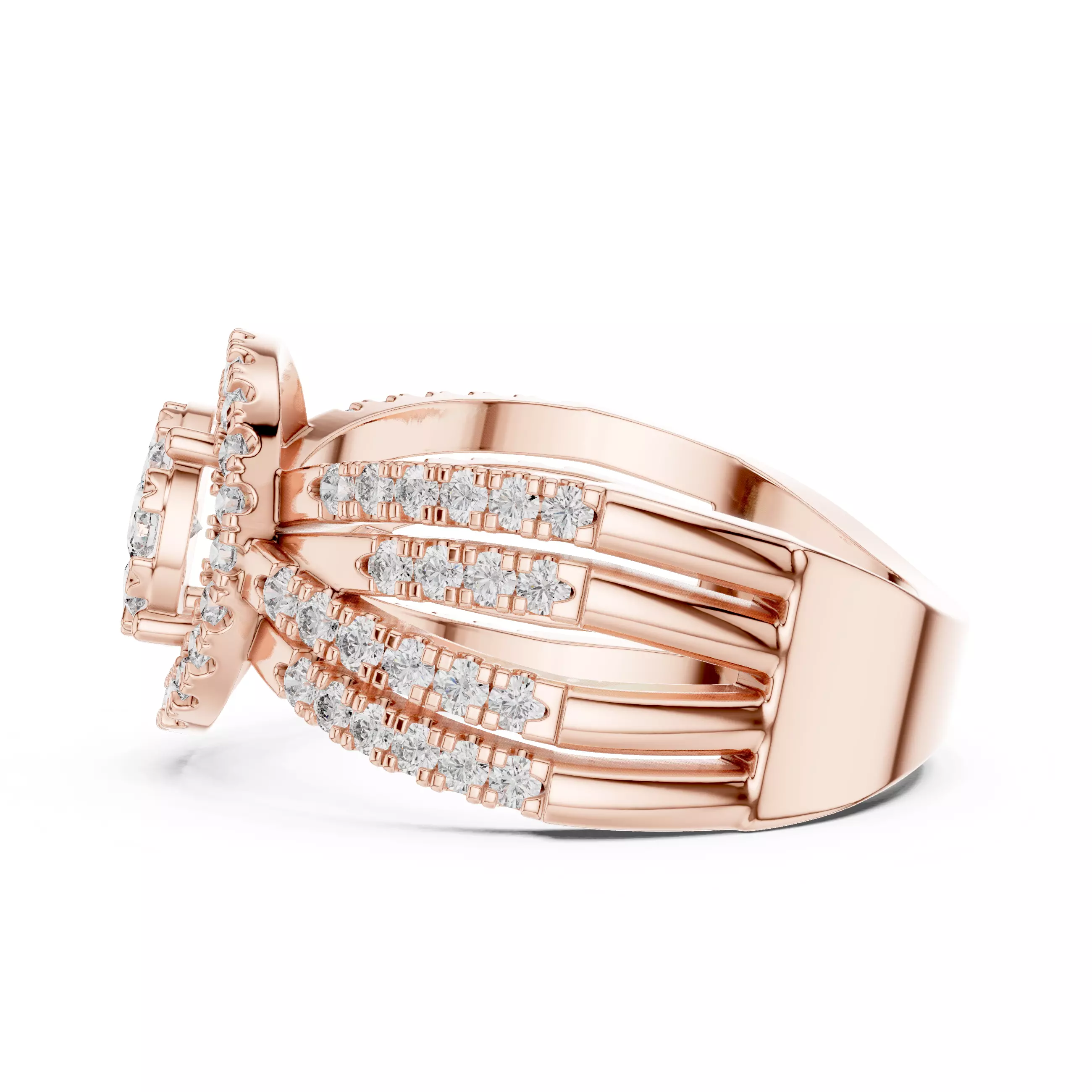 Diamond Cocktail Ring 3dm stl renders animation videos 3D print model_5