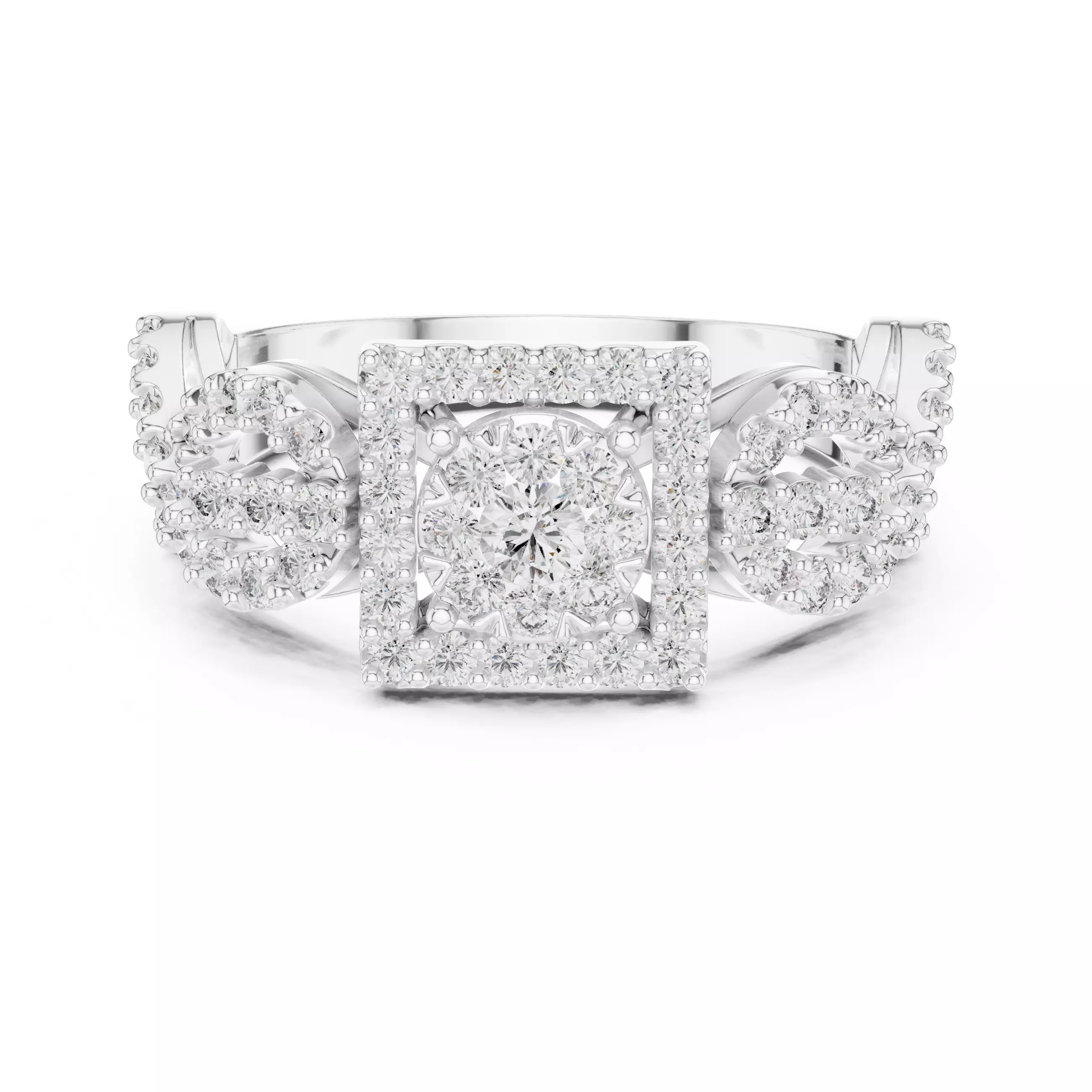 Diamond Cocktail Ring 3dm stl renders animation videos 3D print model_9