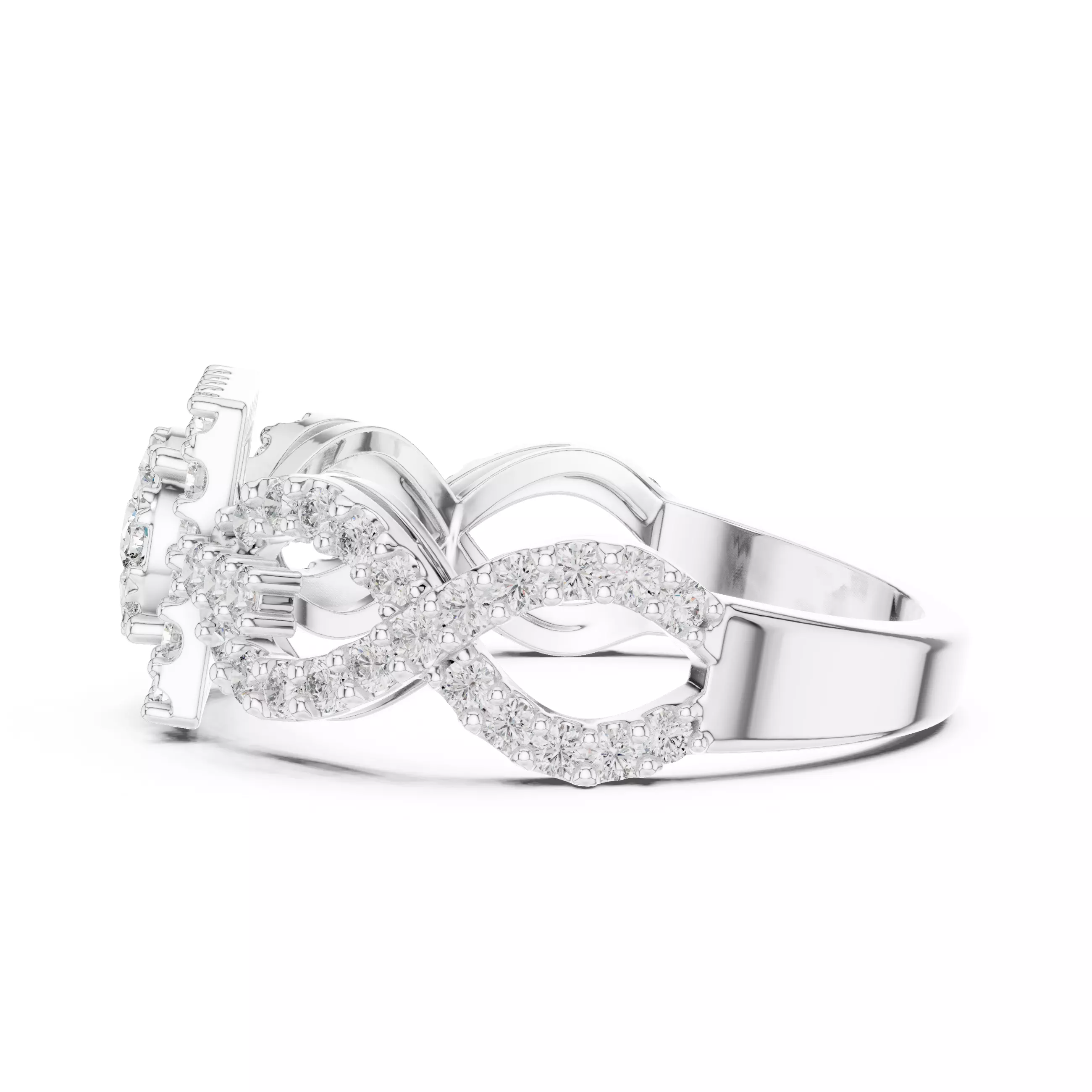 Diamond Cocktail Ring 3dm stl renders animation videos 3D print model_8