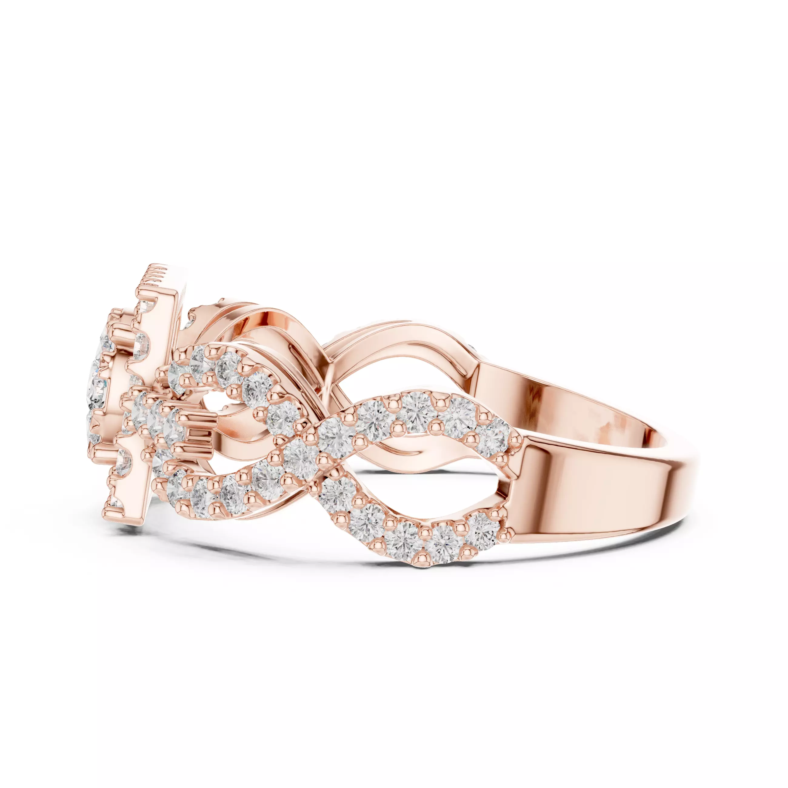 Diamond Cocktail Ring 3dm stl renders animation videos 3D print model_5