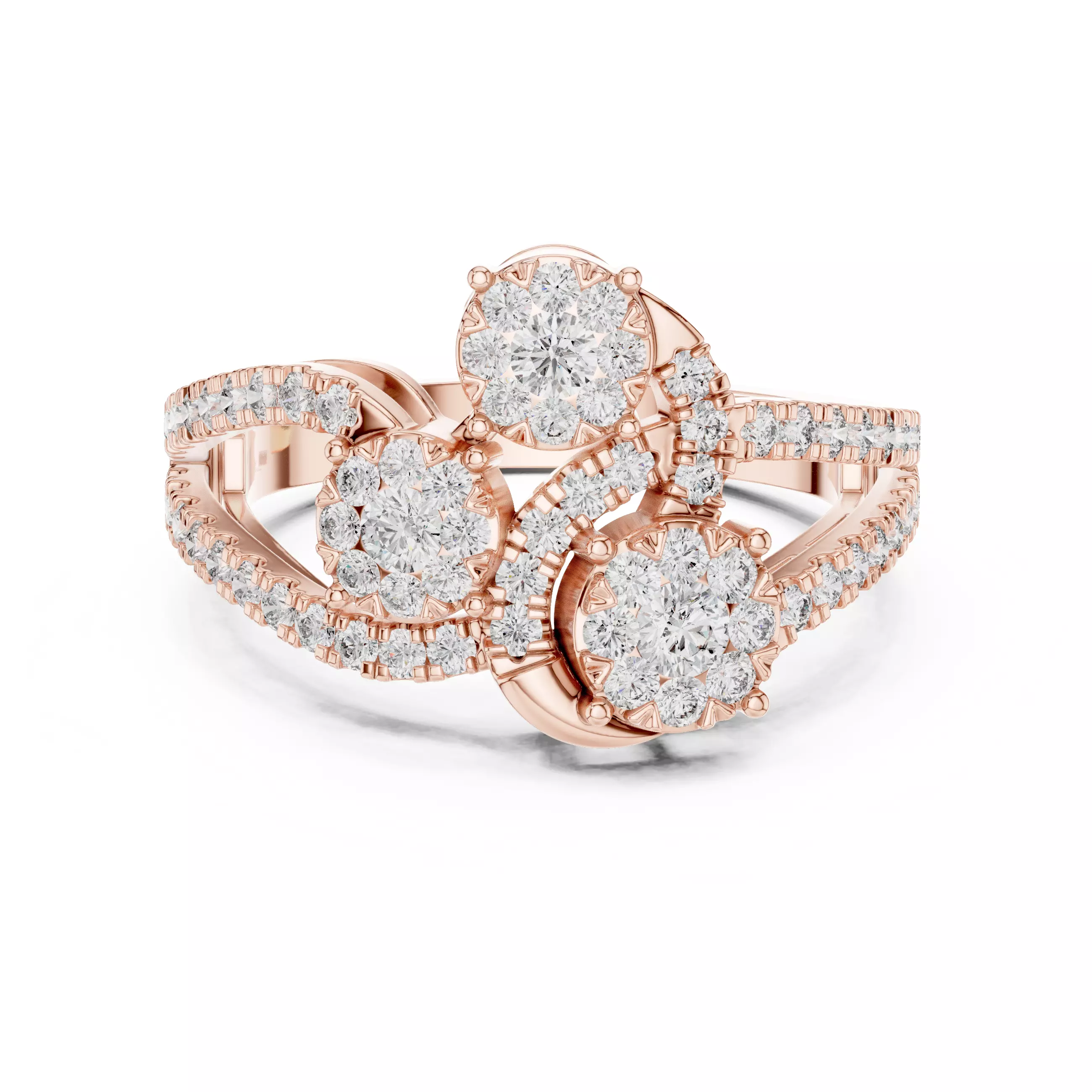 Diamond Cocktail Ring 3dm stl renders animation videos 3D print model_0