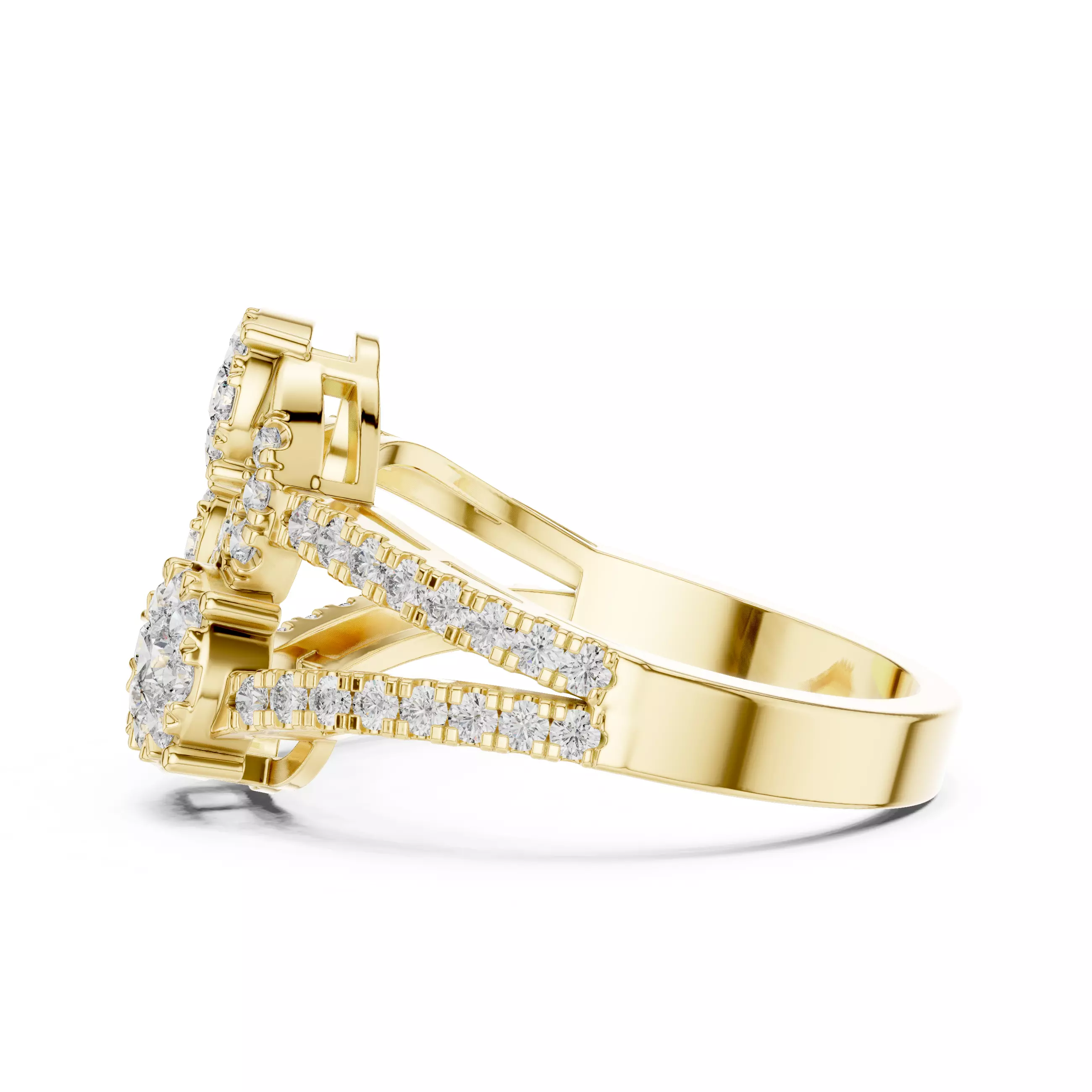 Diamond Cocktail Ring 3dm stl renders animation videos 3D print model_12