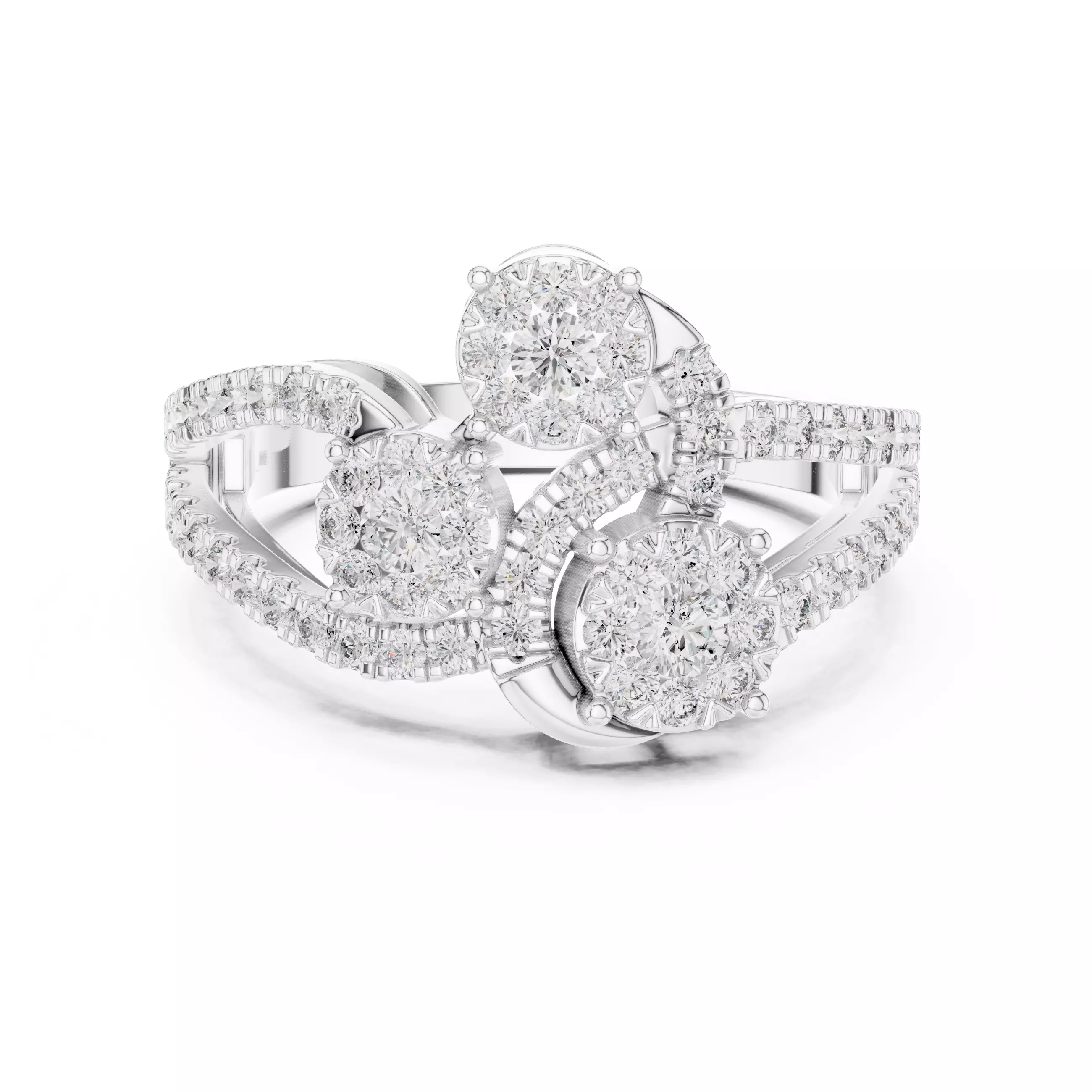 Diamond Cocktail Ring 3dm stl renders animation videos 3D print model_9