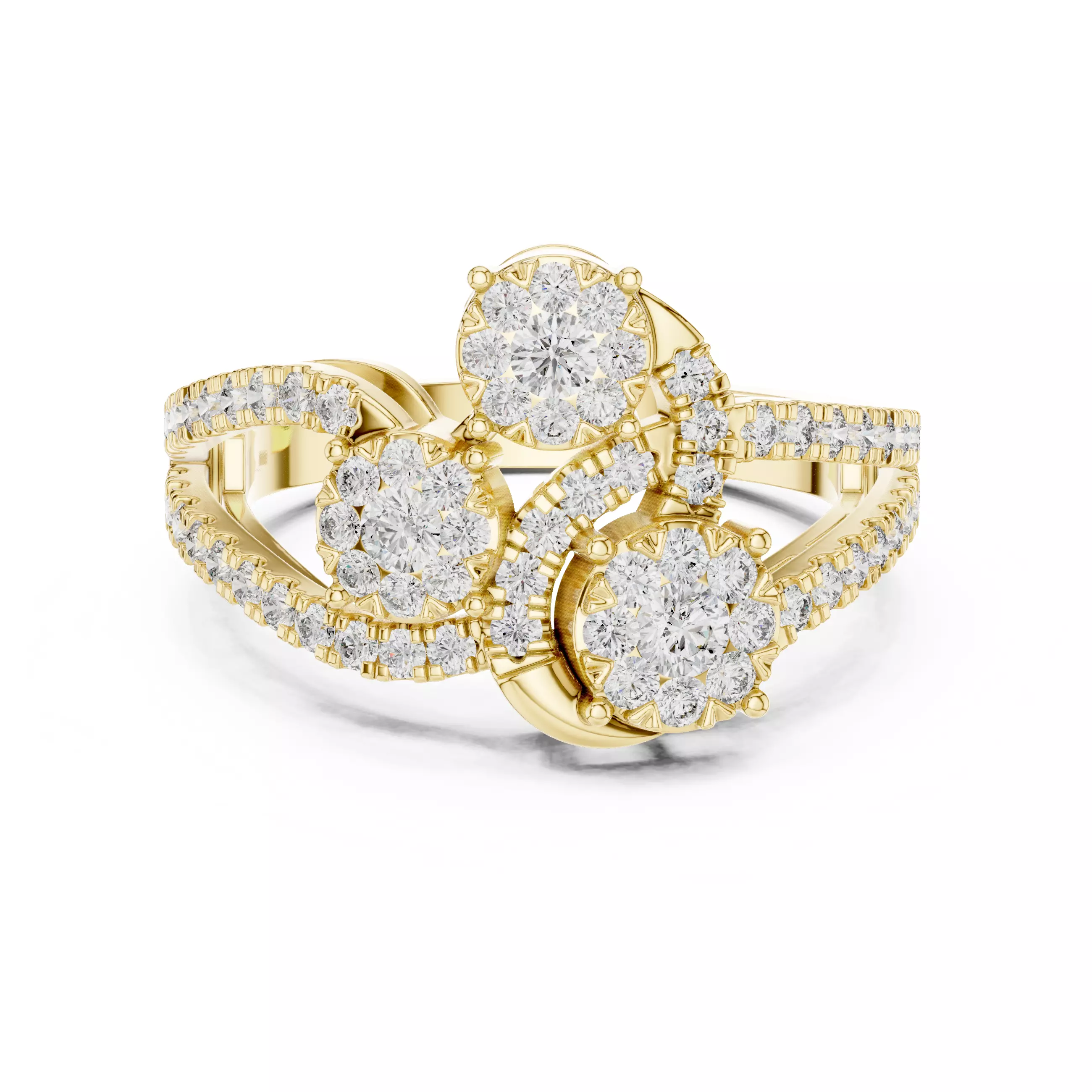 Diamond Cocktail Ring 3dm stl renders animation videos 3D print model_13