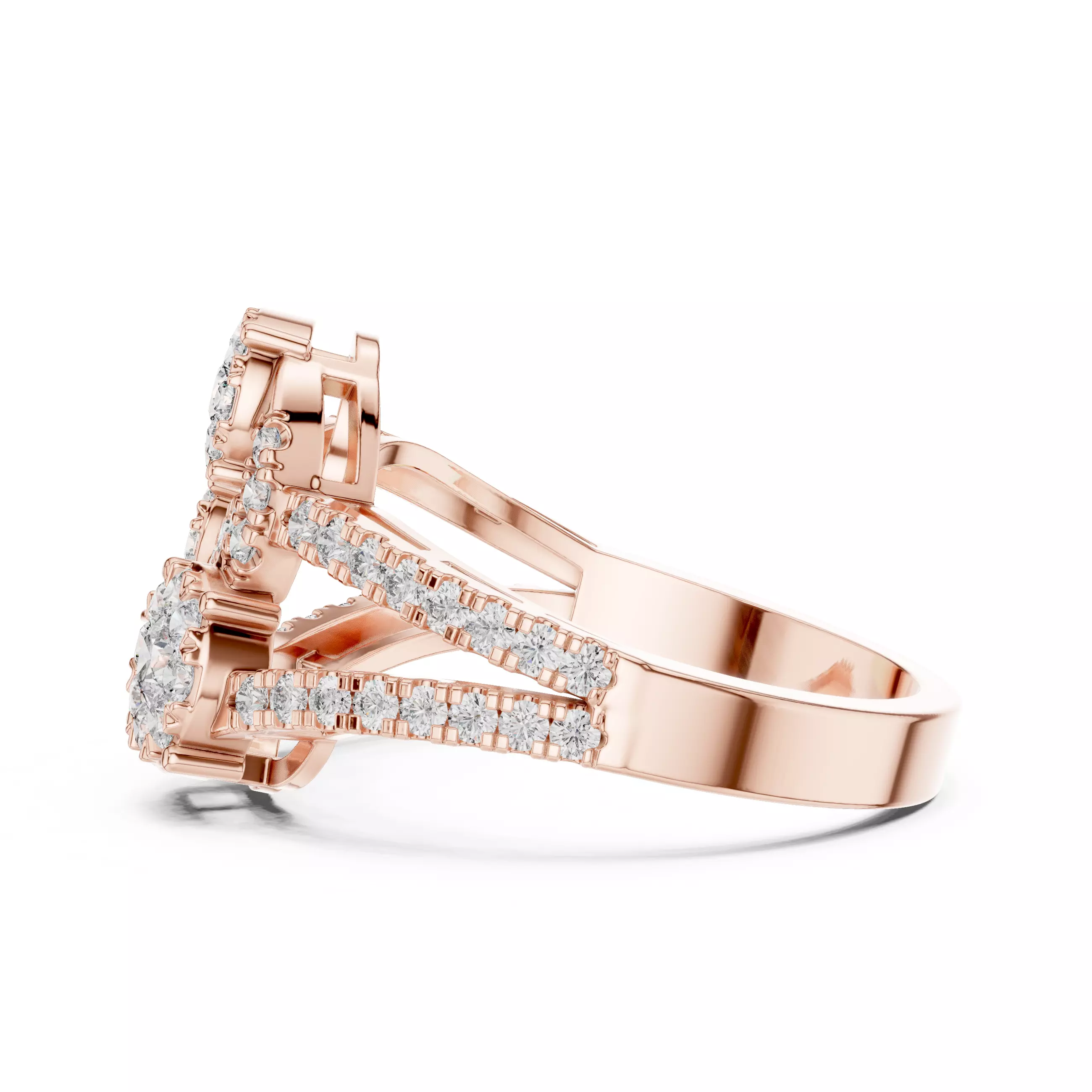 Diamond Cocktail Ring 3dm stl renders animation videos 3D print model_5