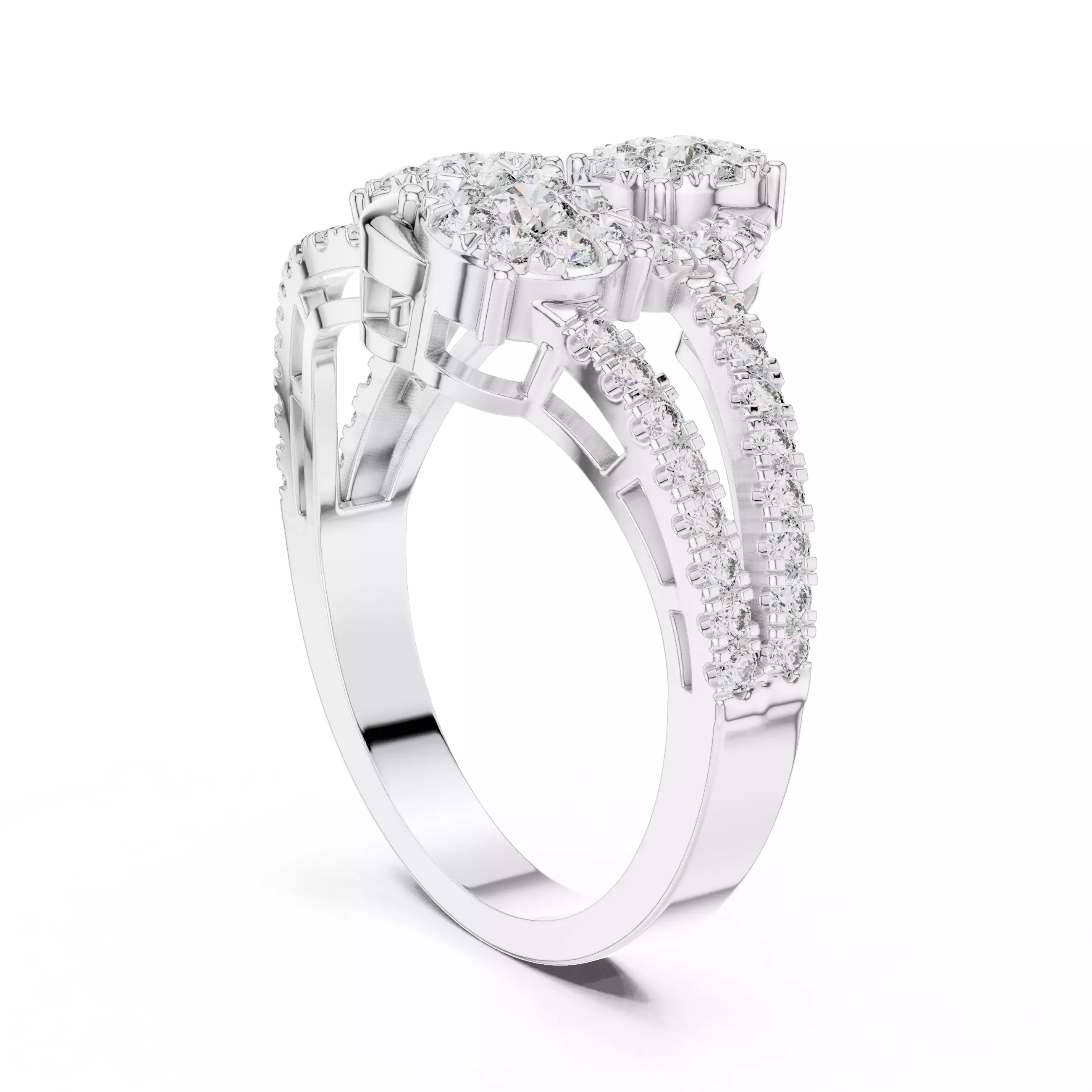 Diamond Cocktail Ring 3dm stl renders animation videos 3D print model_6