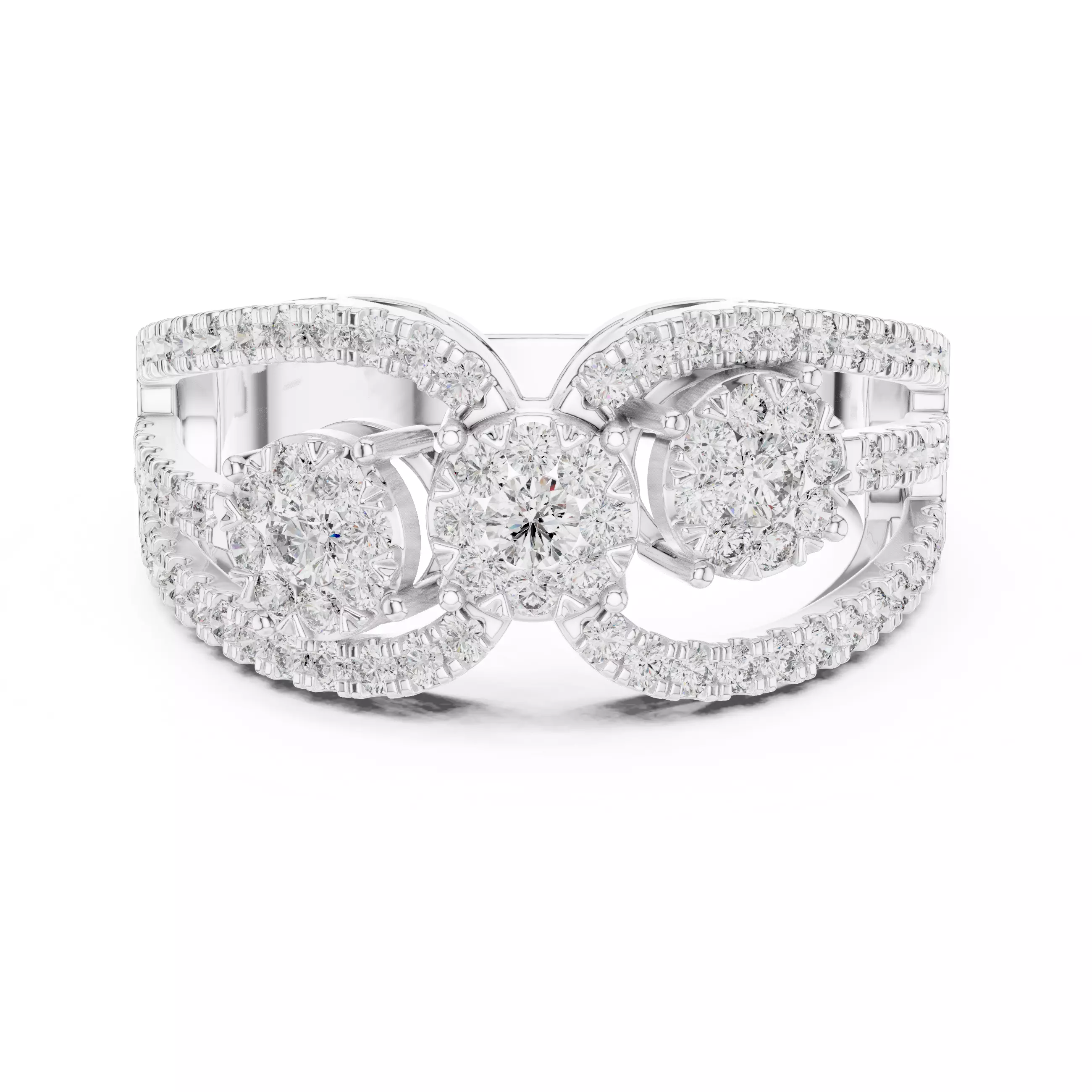 Diamond Cocktail Ring 3dm stl renders animation videos 3D print model_9