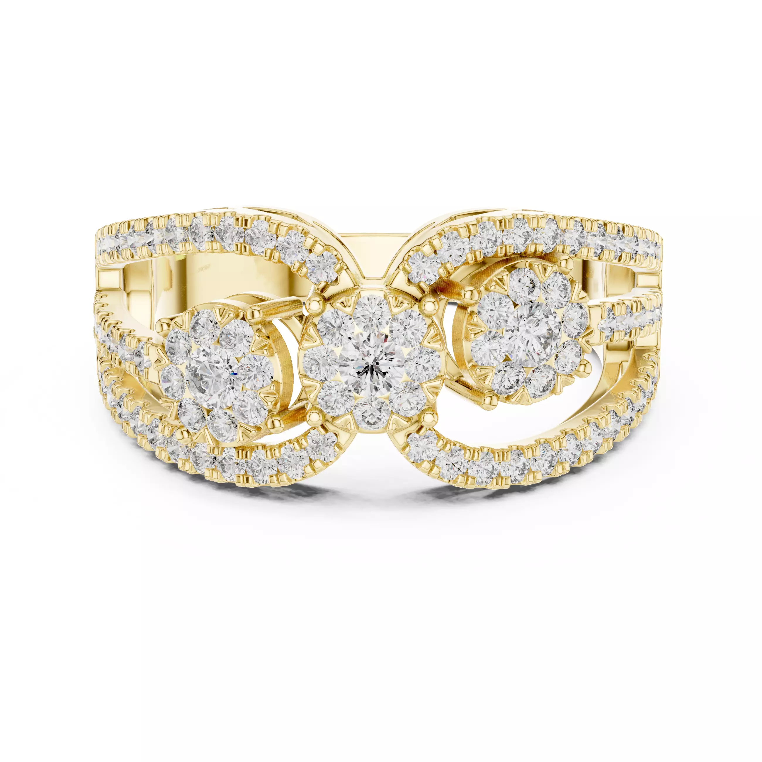 Diamond Cocktail Ring 3dm stl renders animation videos 3D print model_13