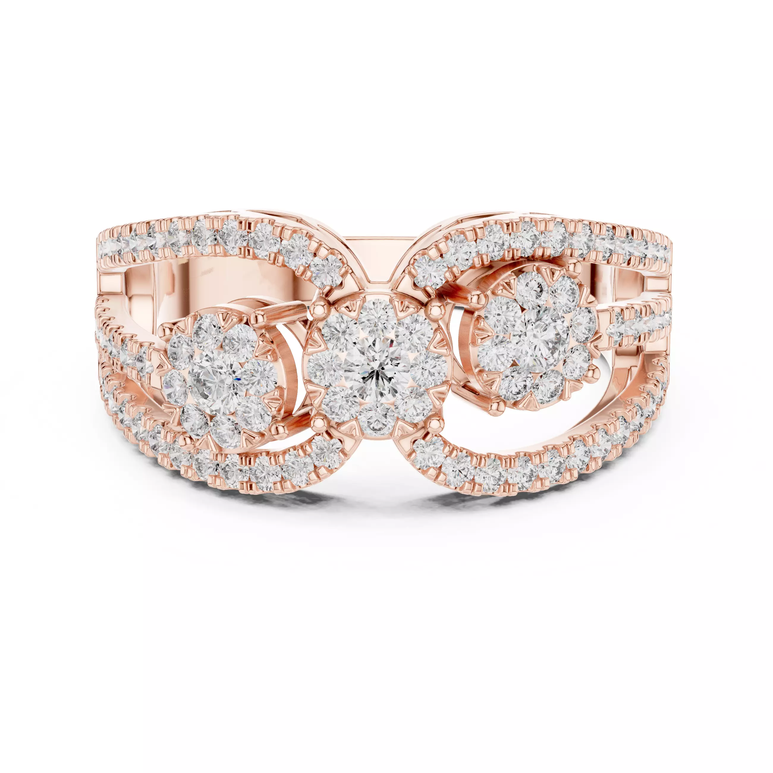 Diamond Cocktail Ring 3dm stl renders animation videos 3D print model_0