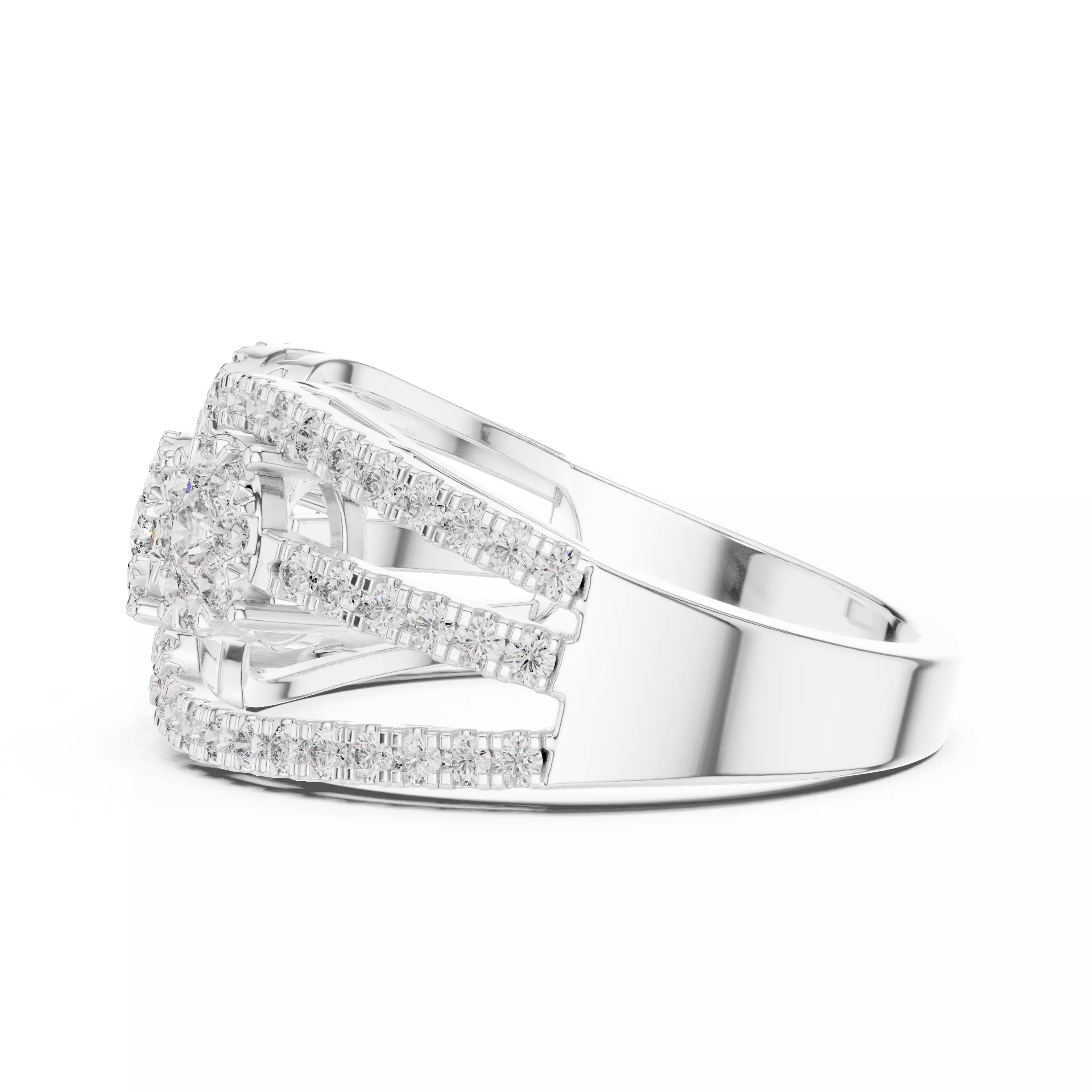 Diamond Cocktail Ring 3dm stl renders animation videos 3D print model_8