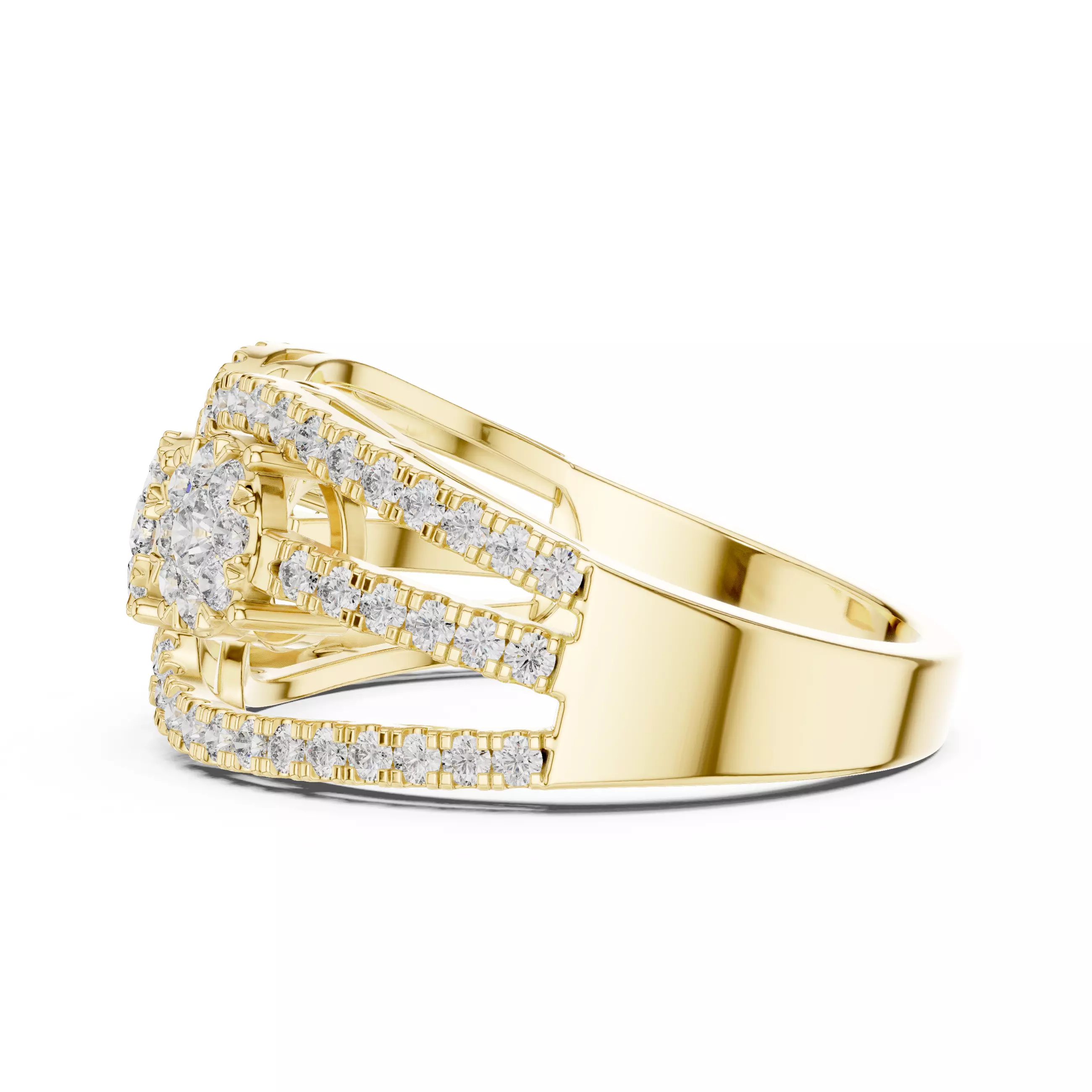 Diamond Cocktail Ring 3dm stl renders animation videos 3D print model_12