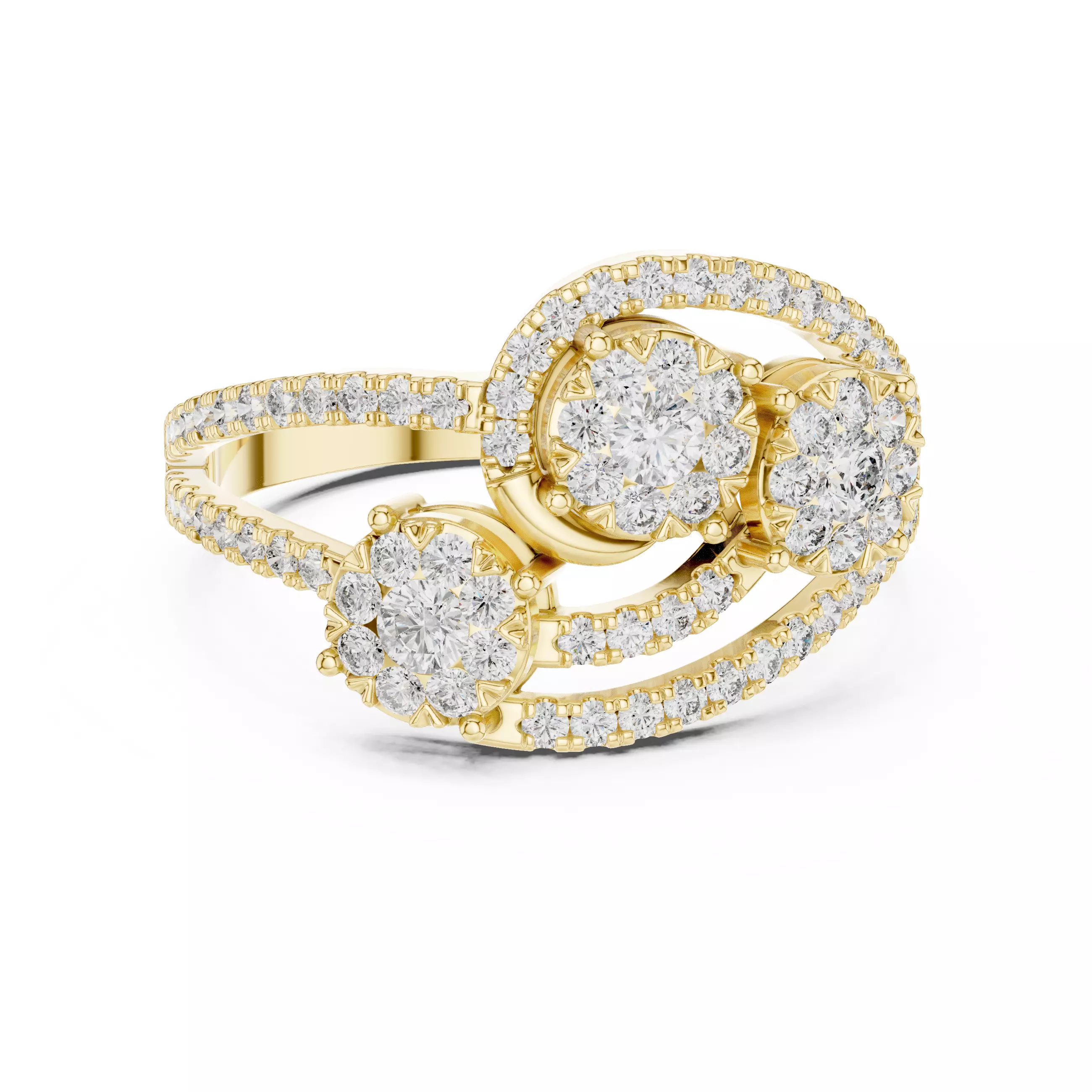 Diamond Cocktail Ring 3dm stl renders animation videos 3D print model_13