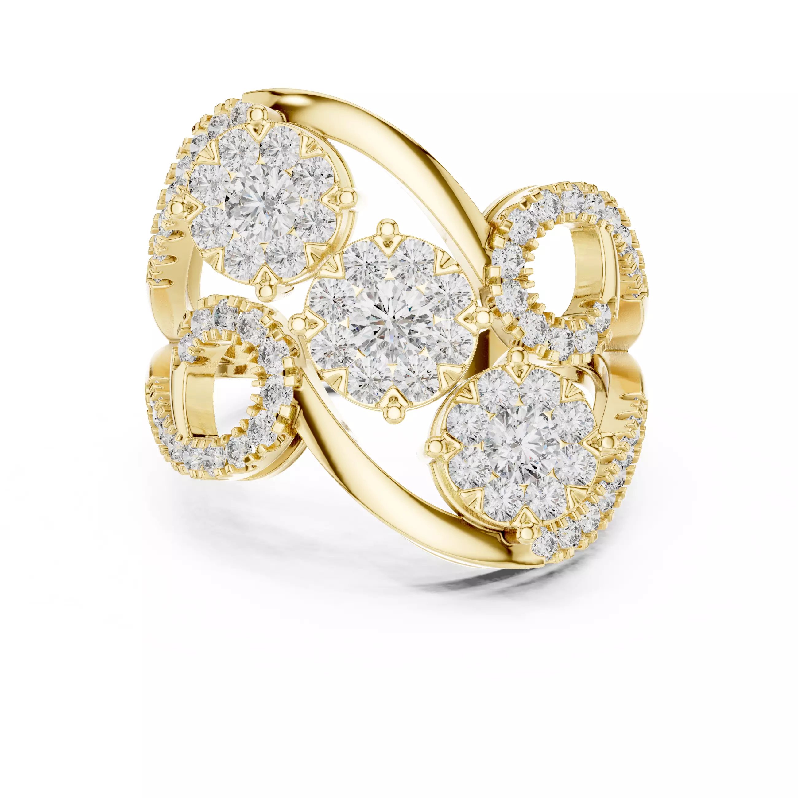 Diamond Cocktail Ring 3dm stl renders animation videos 3D print model_13