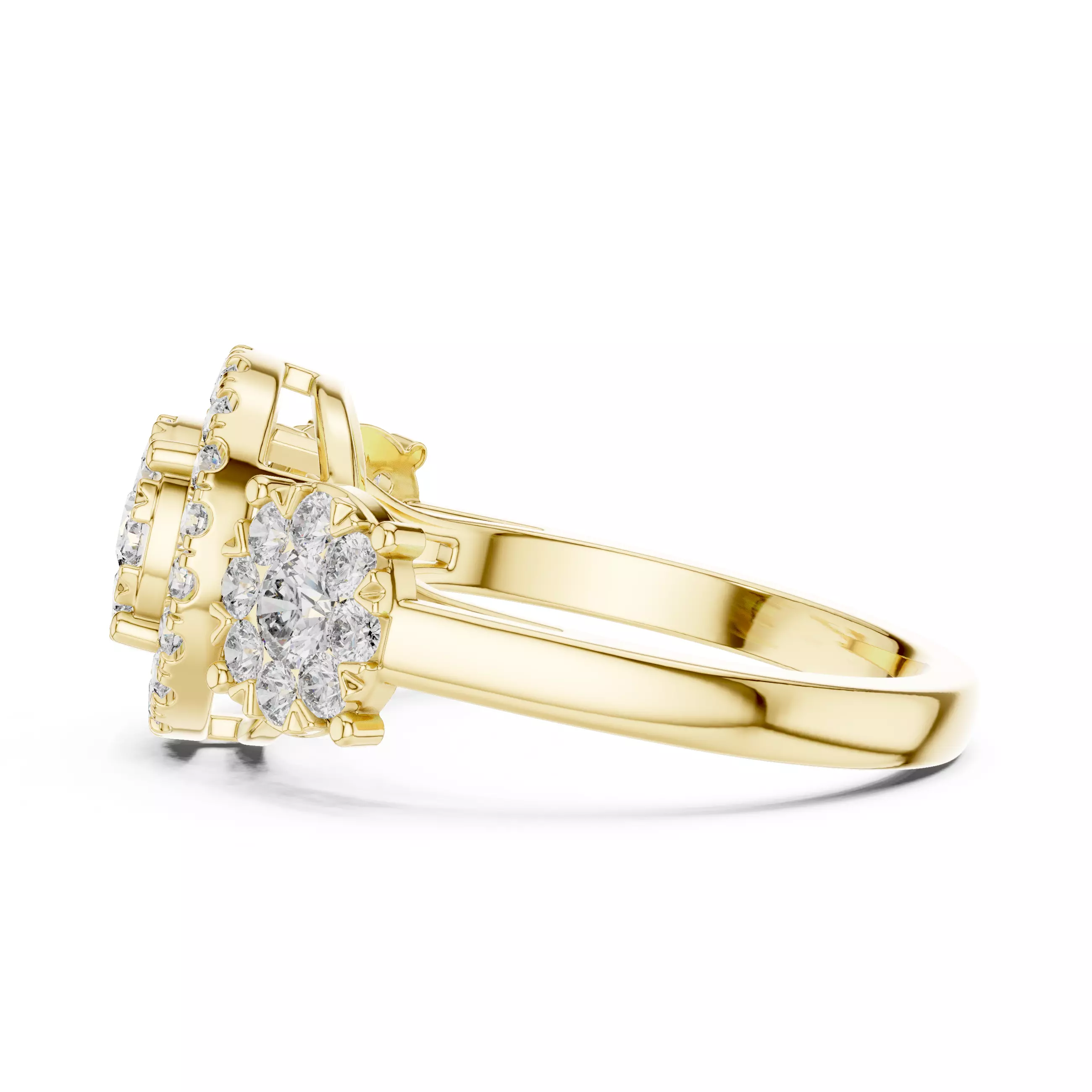 Diamond Cocktail Ring 3dm stl renders animation videos 3D print model_12