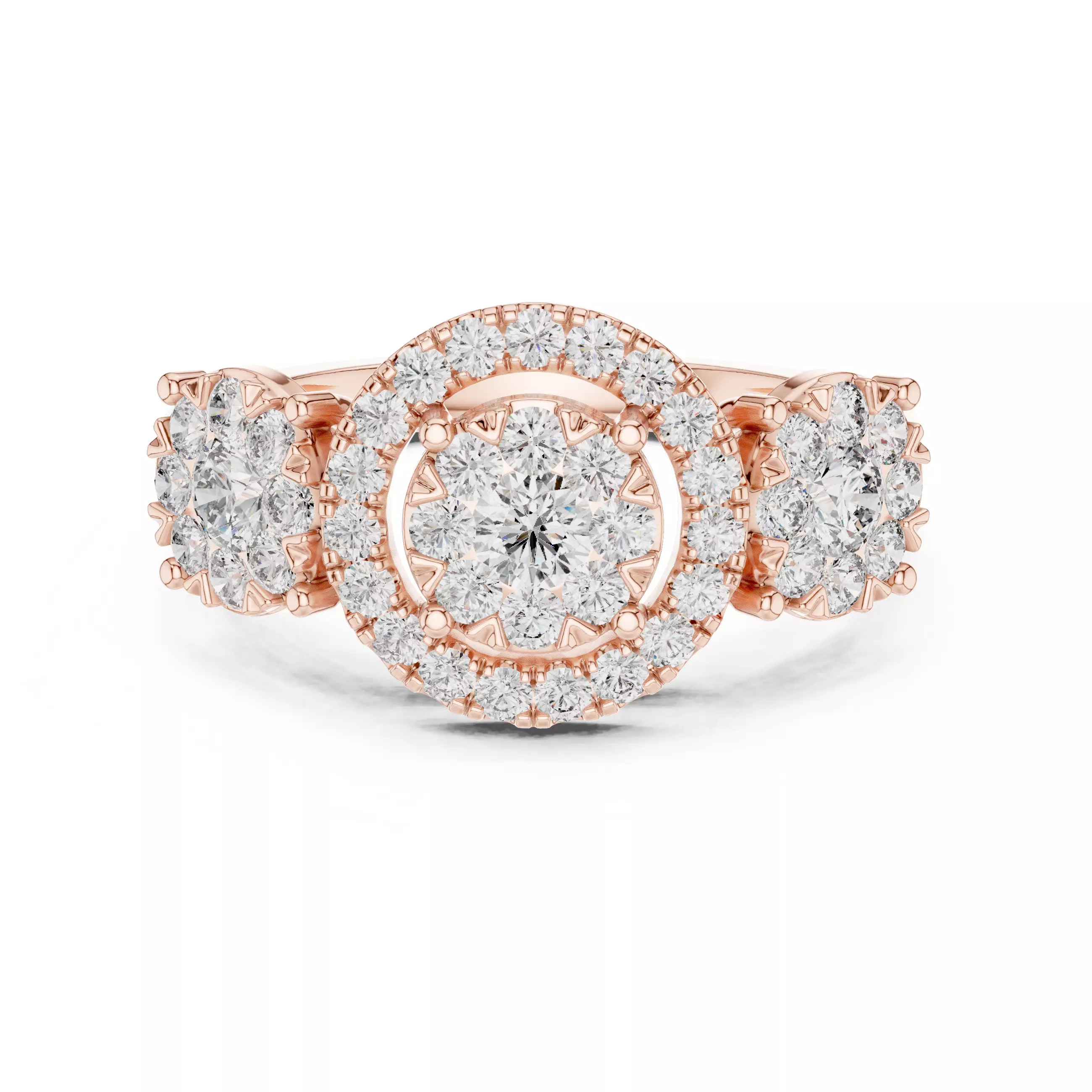 Diamond Cocktail Ring 3dm stl renders animation videos 3D print model_0