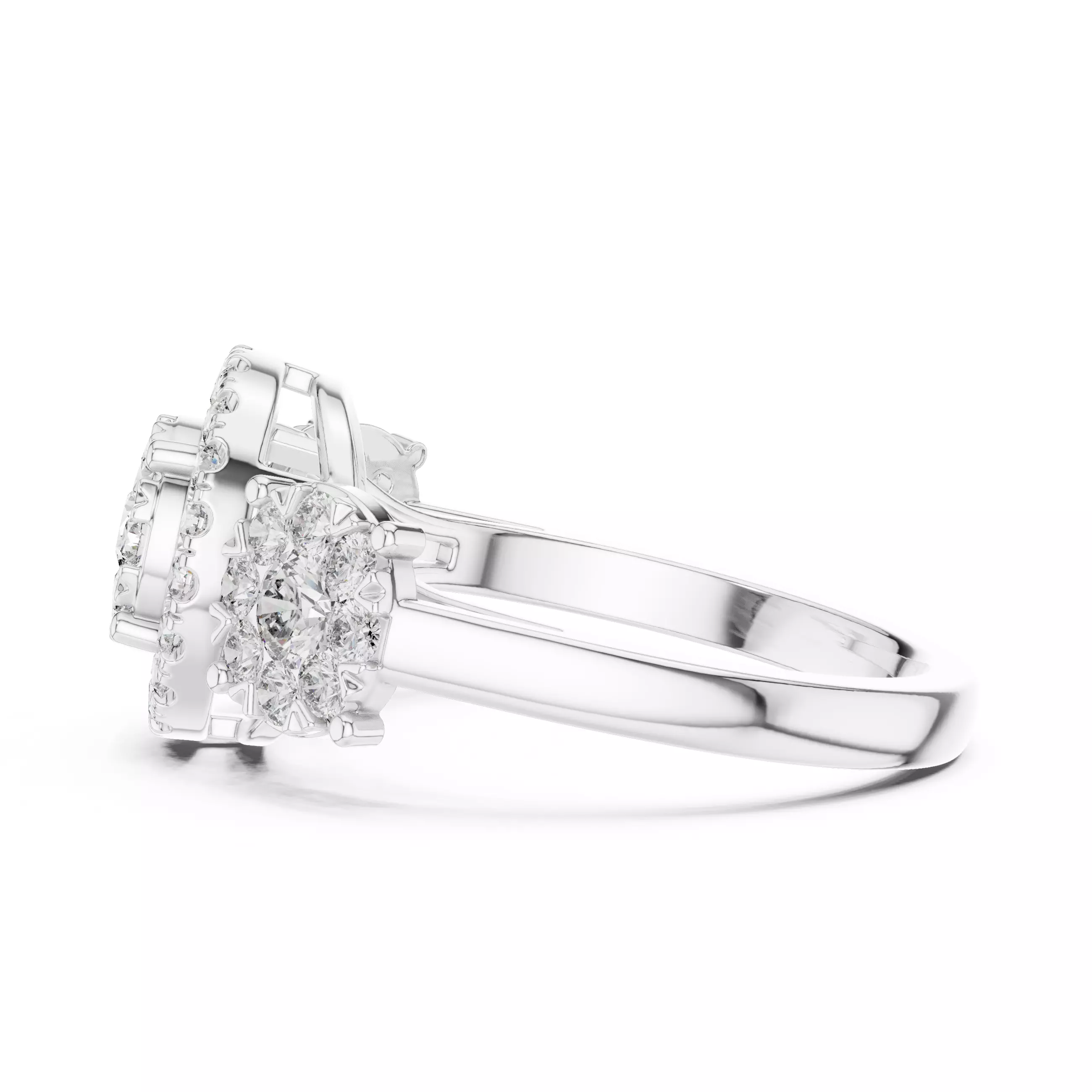 Diamond Cocktail Ring 3dm stl renders animation videos 3D print model_8