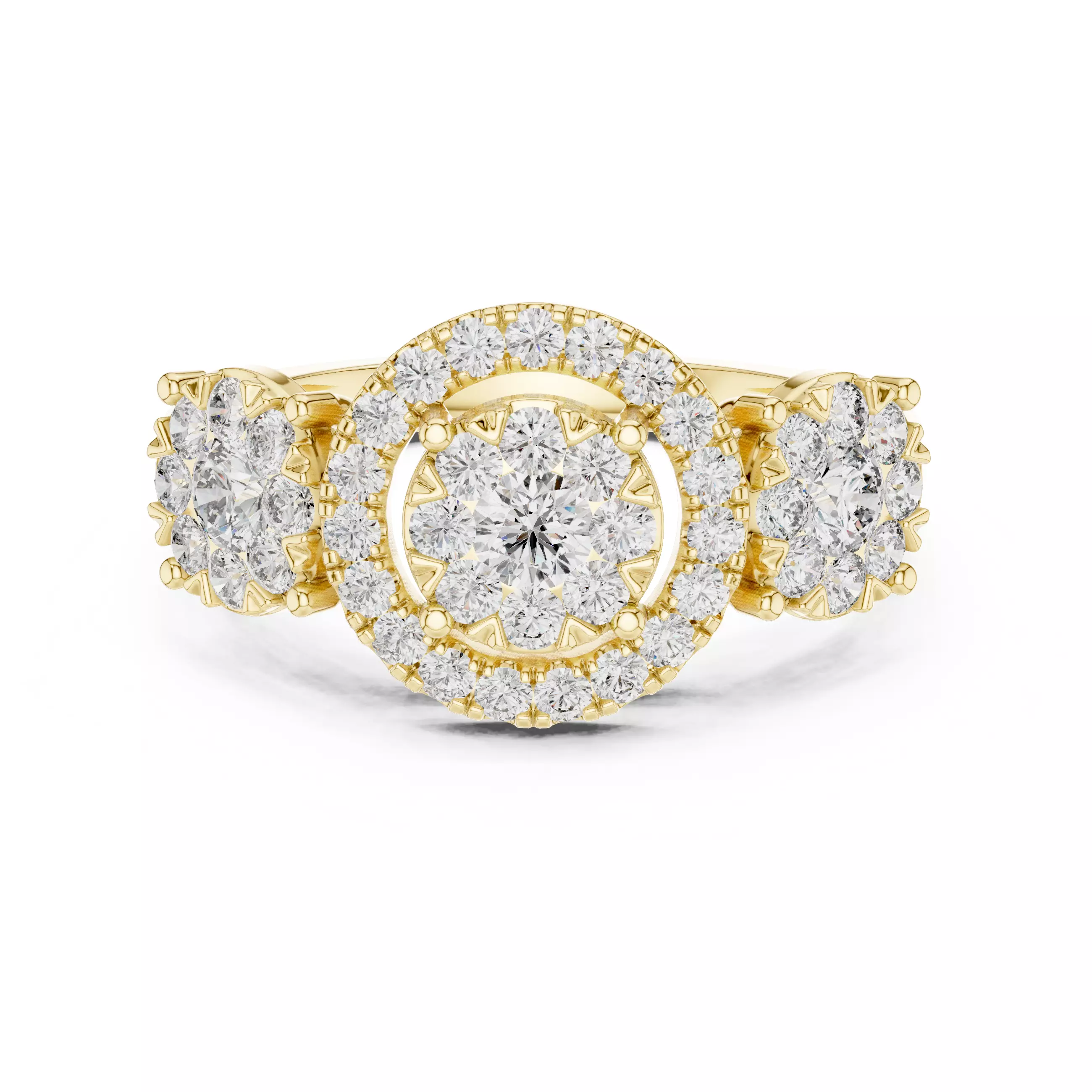 Diamond Cocktail Ring 3dm stl renders animation videos 3D print model_13