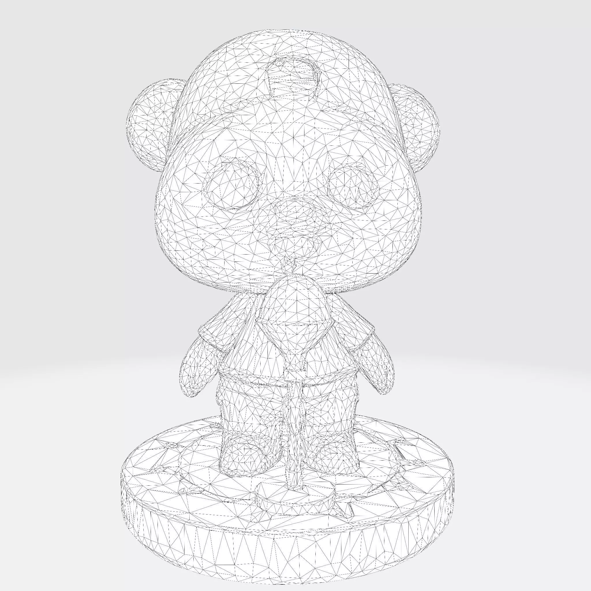 cute Panda Singer 3D Model Optimized for 3D Print Digital Use 3D print model_3