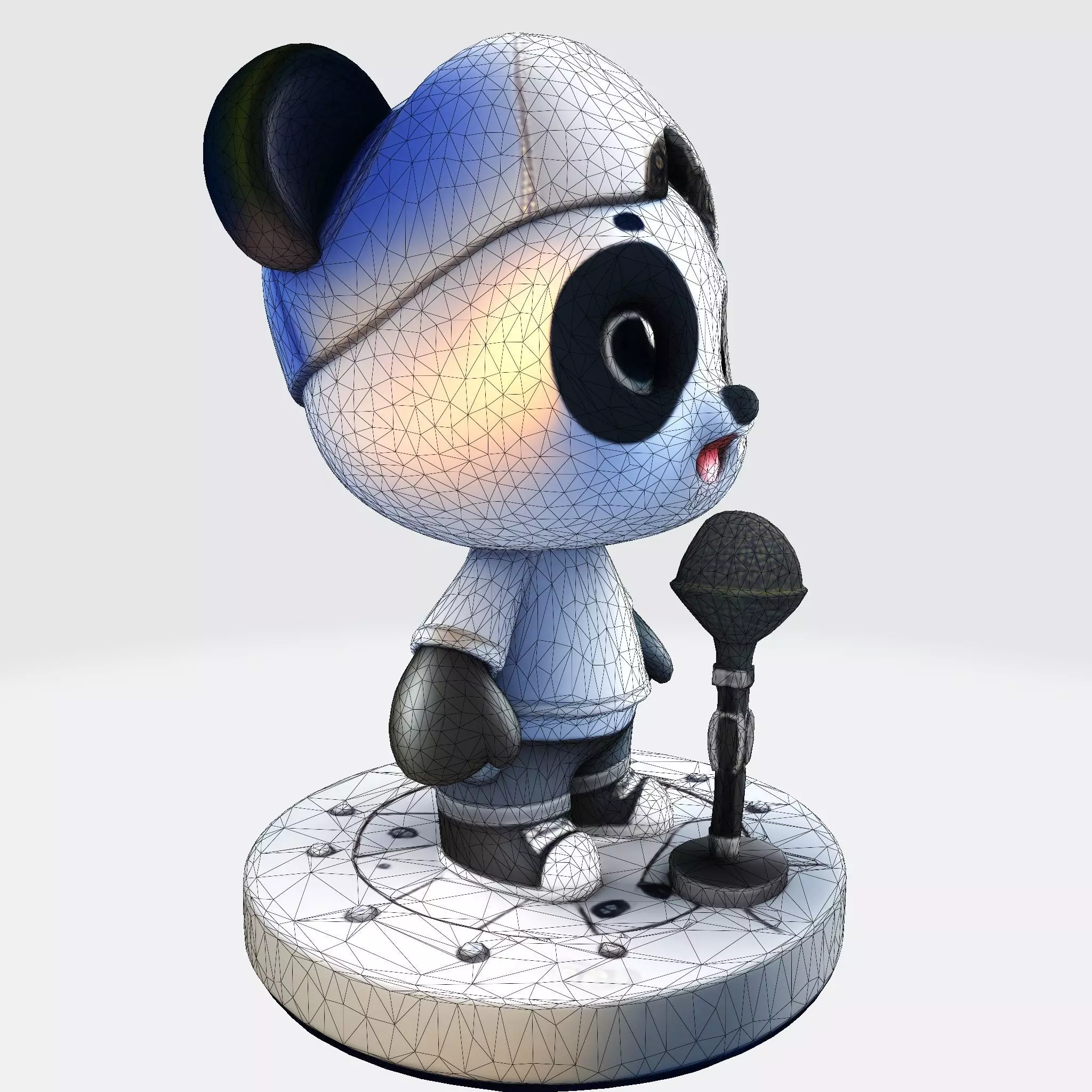 cute Panda Singer 3D Model Optimized for 3D Print Digital Use 3D print model_2