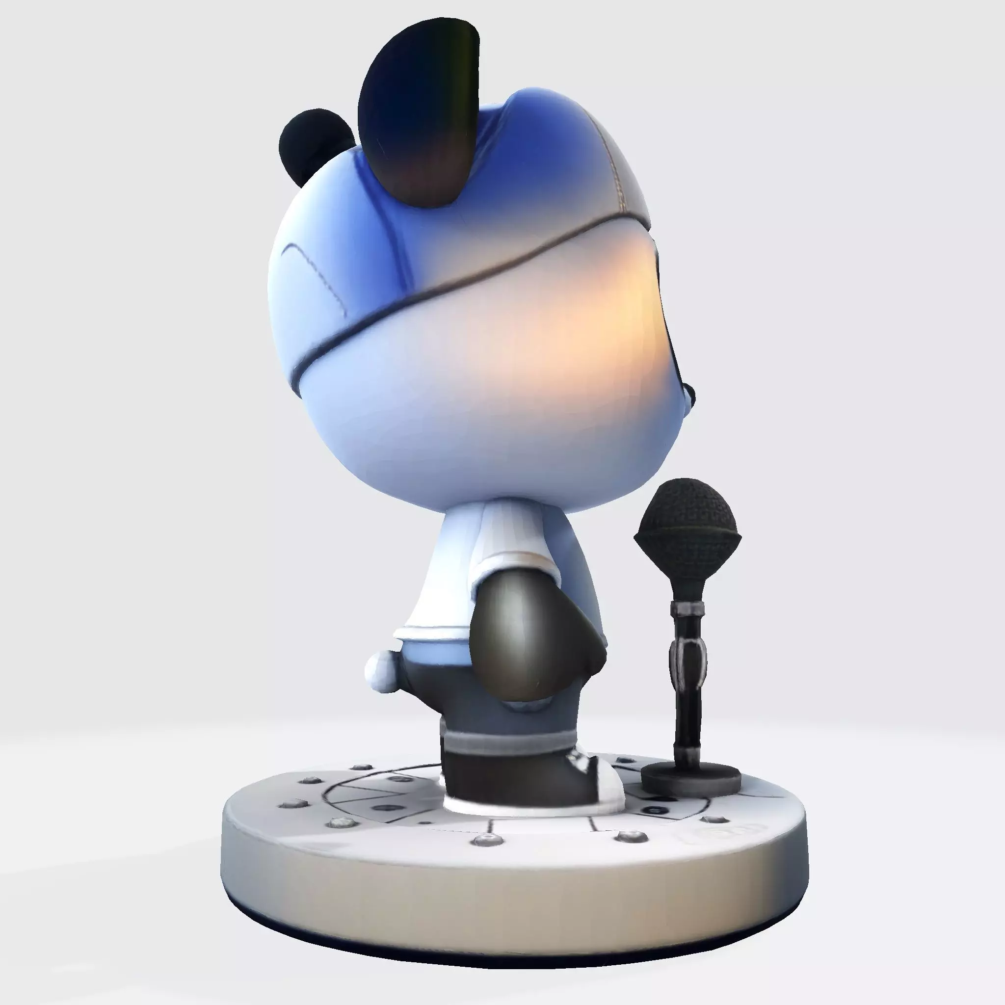cute Panda Singer 3D Model Optimized for 3D Print Digital Use 3D print model_11