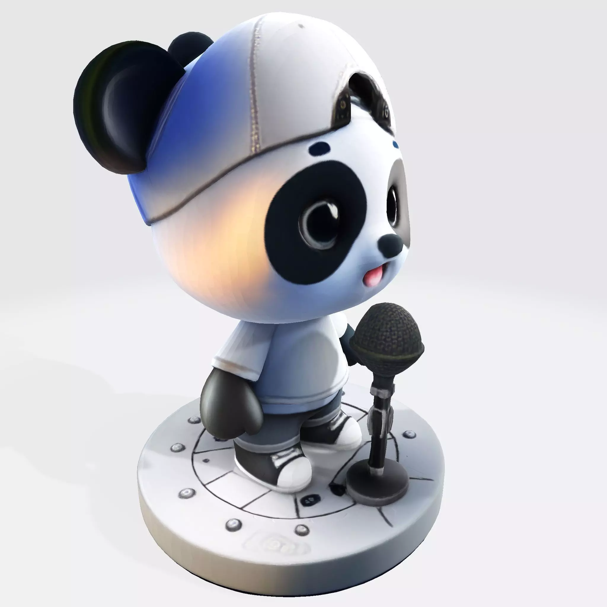 cute Panda Singer 3D Model Optimized for 3D Print Digital Use 3D print model_8