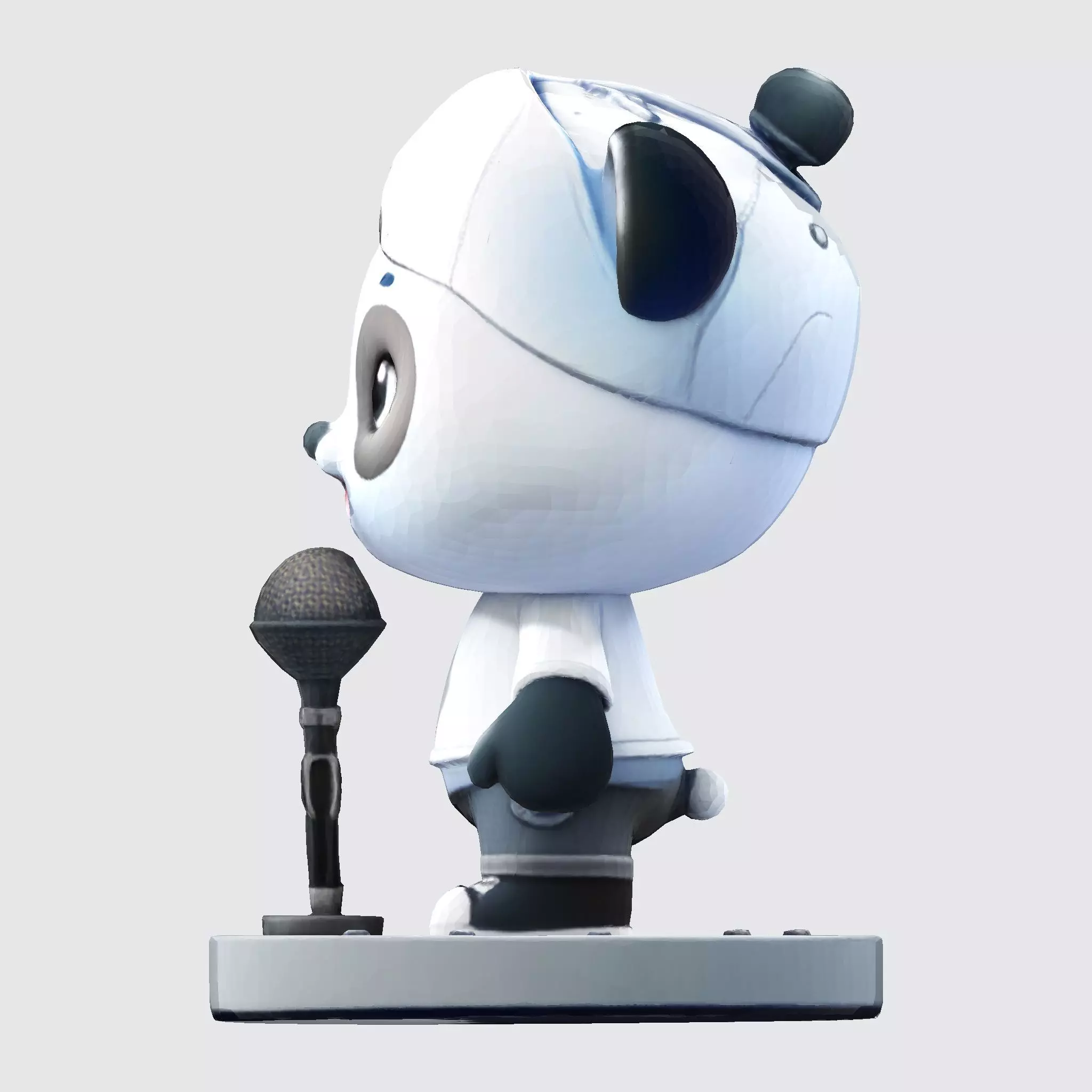 cute Panda Singer 3D Model Optimized for 3D Print Digital Use 3D print model_5