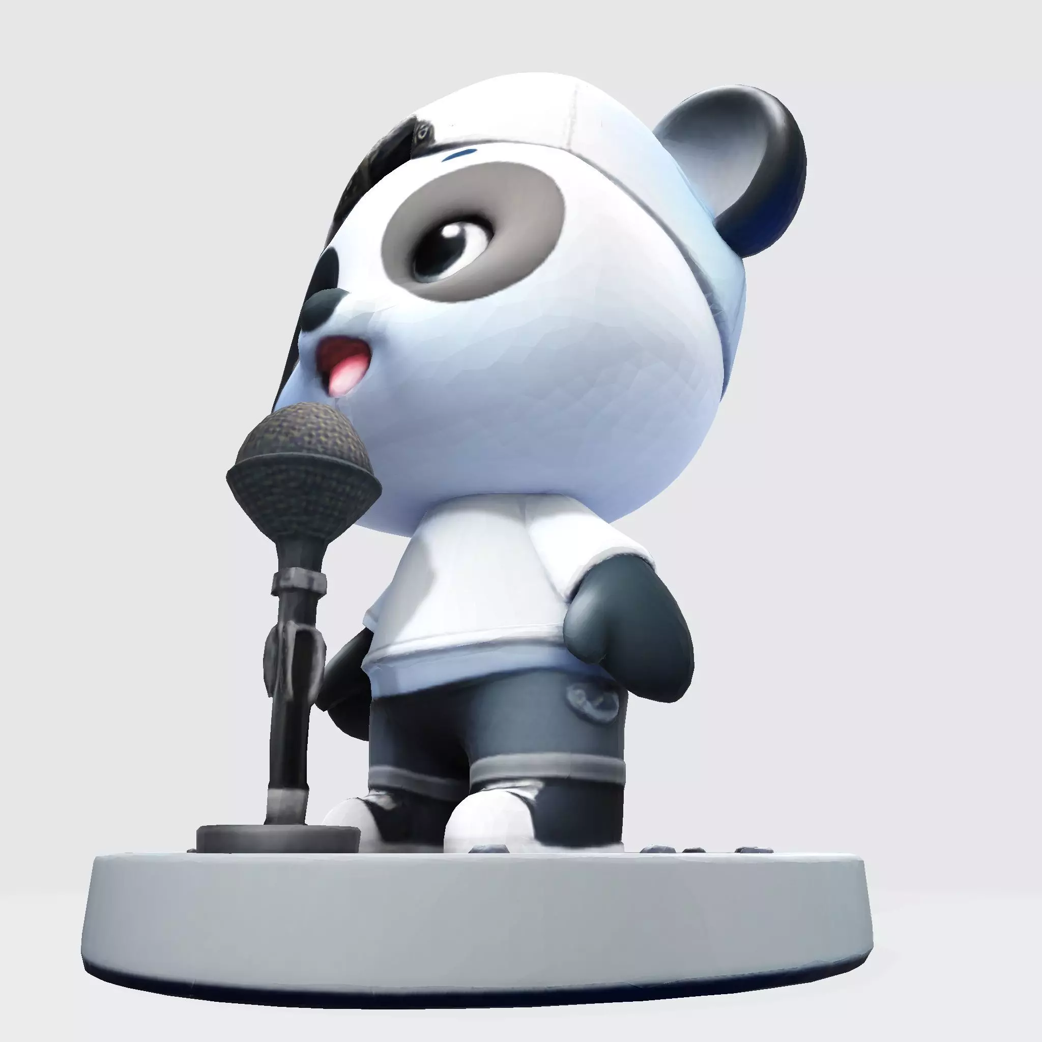 cute Panda Singer 3D Model Optimized for 3D Print Digital Use 3D print model_9